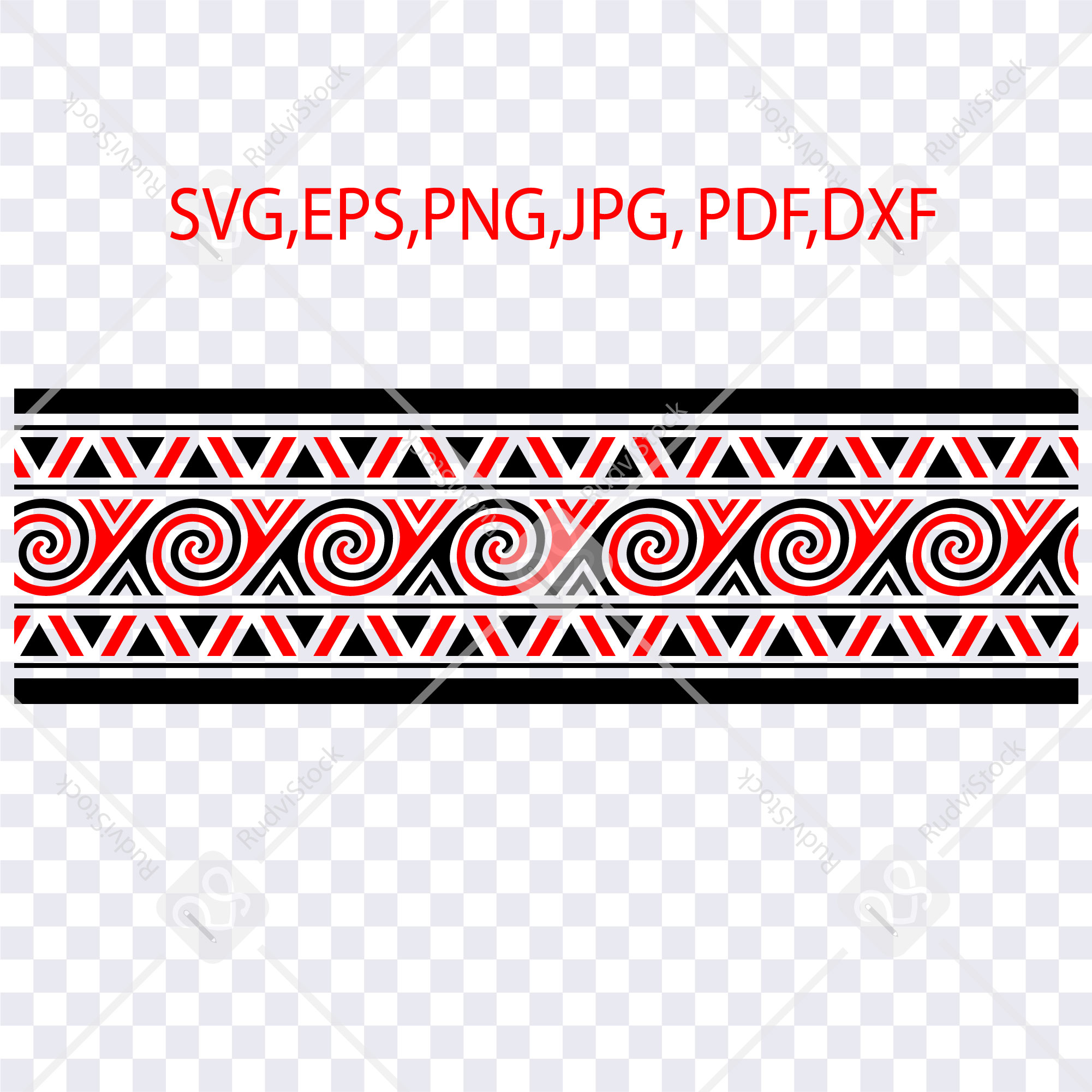 Maori tribal tattoo seamless border pattern - Inspire Uplift