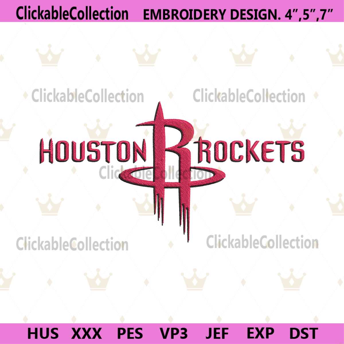 Houston Rockets Logo Machine Embroidery Design Files, NBA Ho | Inspire ...