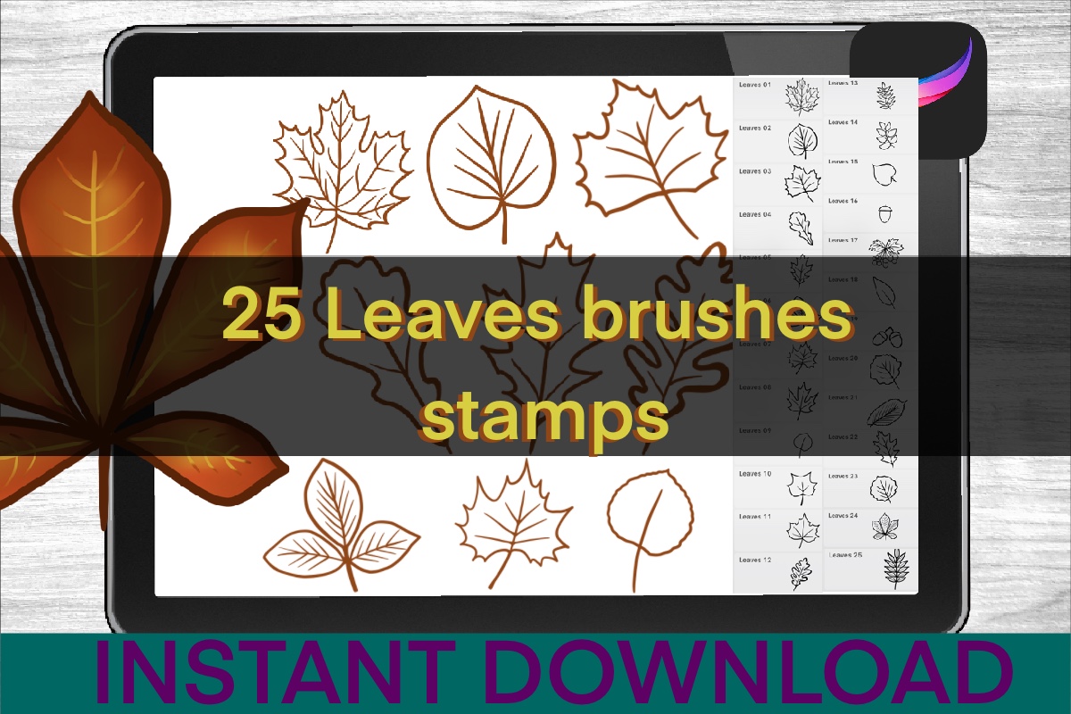 Leaves Stamp Brushes procreate Inspire Uplift
