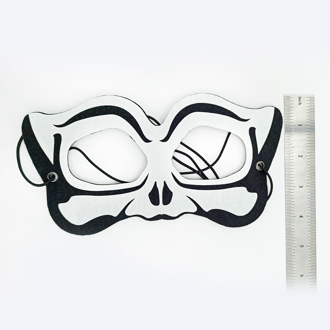 Luminous glowing mask for Halloween skeleton costume. Spooky Inspire