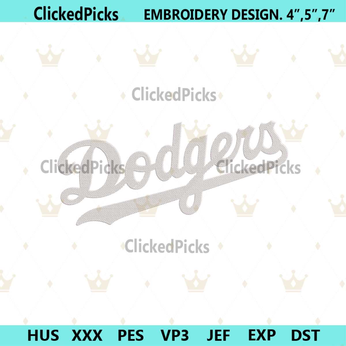 Dodgers Logo Embroidery Design, MLB Dogers
