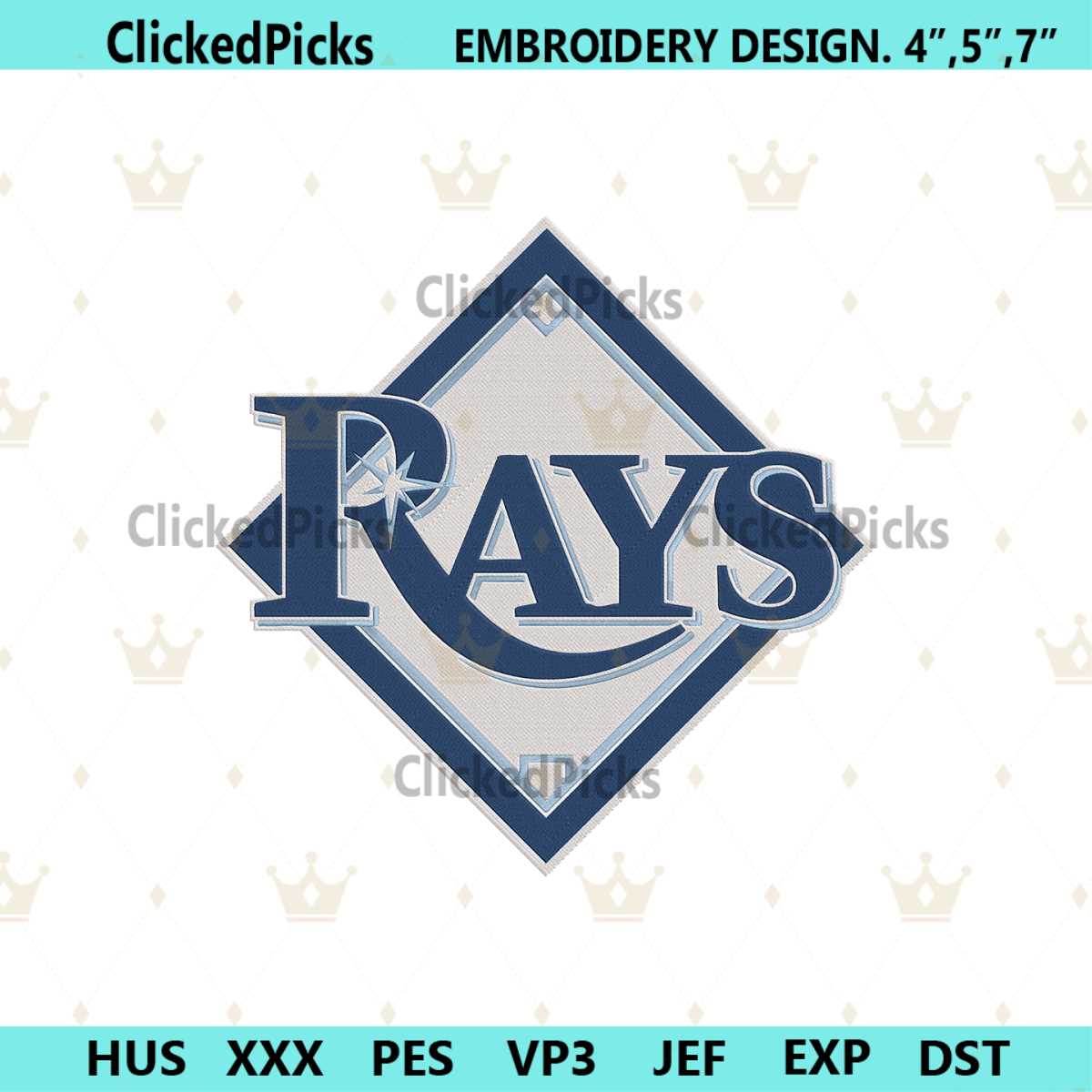 Rays Baseball Logo Embroidery File, MLB Rays Logo Machine Em | Inspire ...