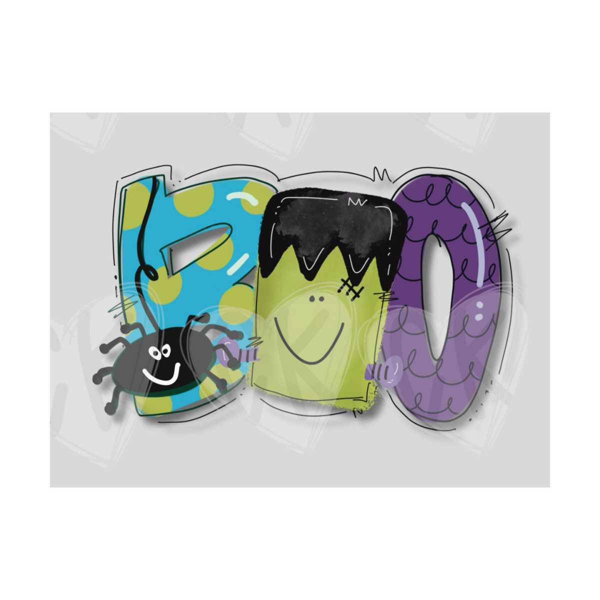 Boo Frankenstein Spider Halloween Png instant digital downlo | Inspire ...