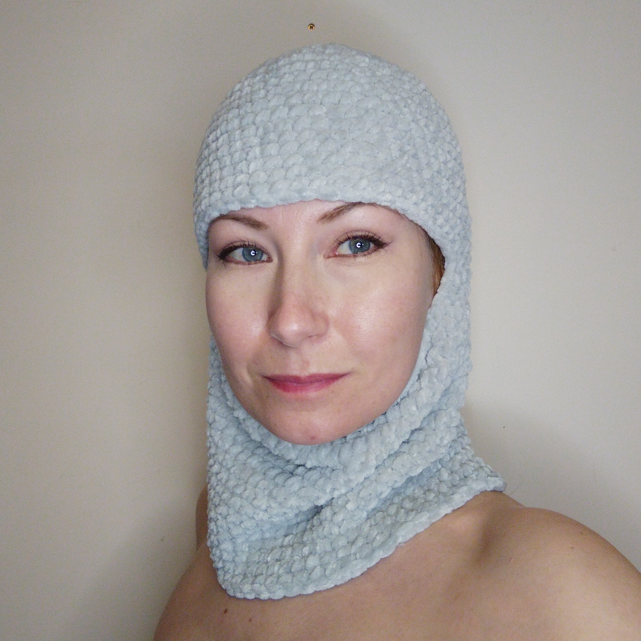 48 colors! Crochet balaclava velvet. Fluffy balaclava face m Inspire