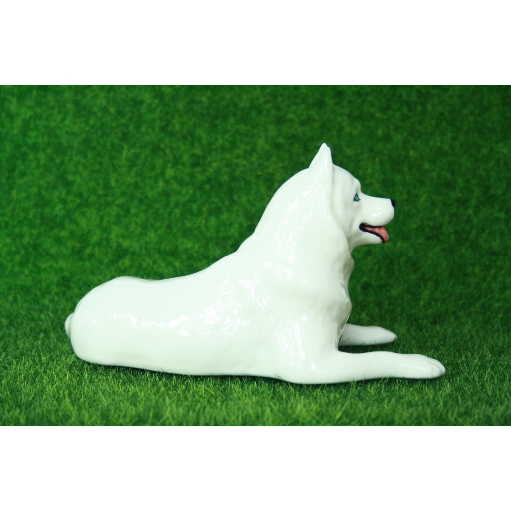 Husky dog porcelain figurine handmade statuette Inspire Uplift