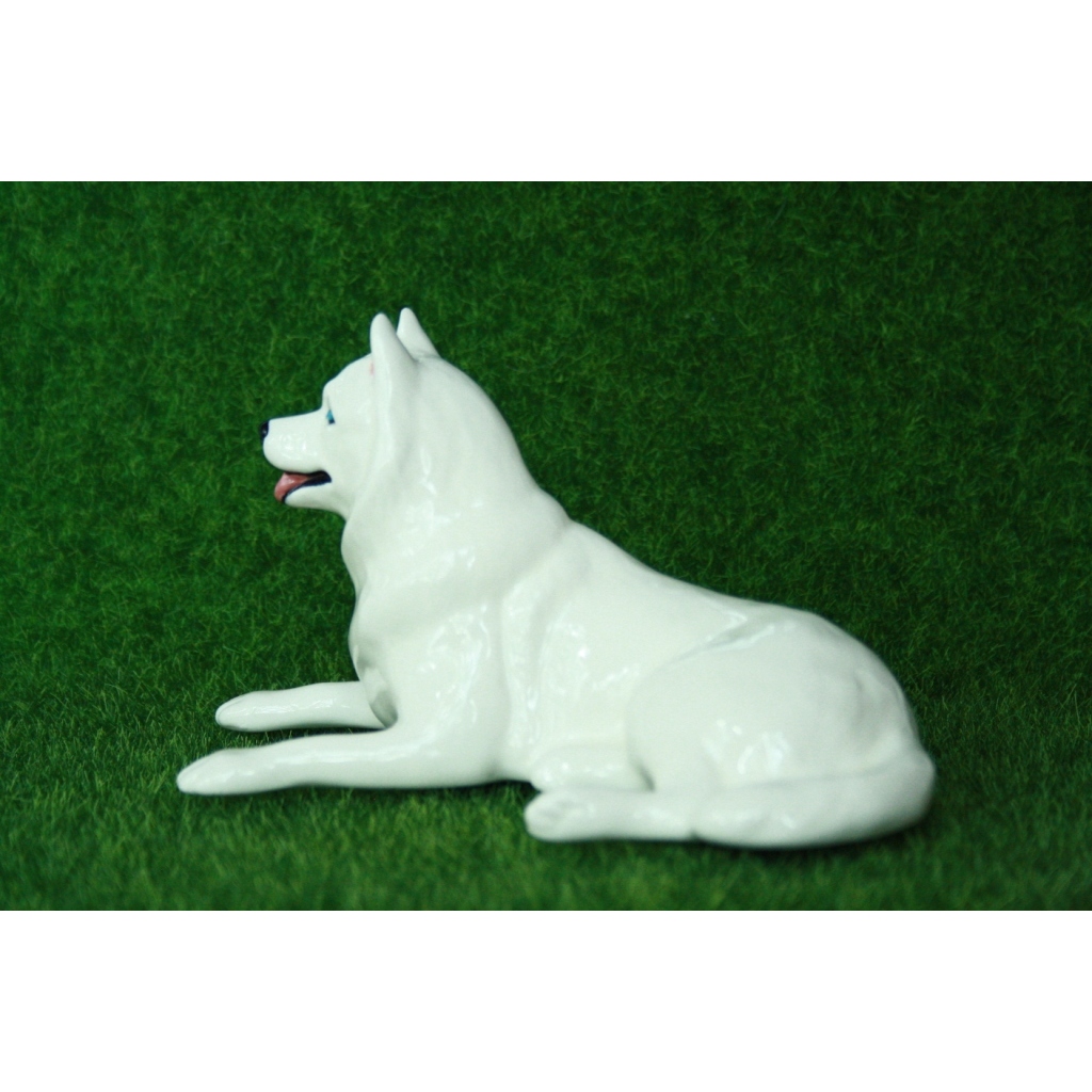 Husky dog porcelain figurine handmade statuette Inspire Uplift