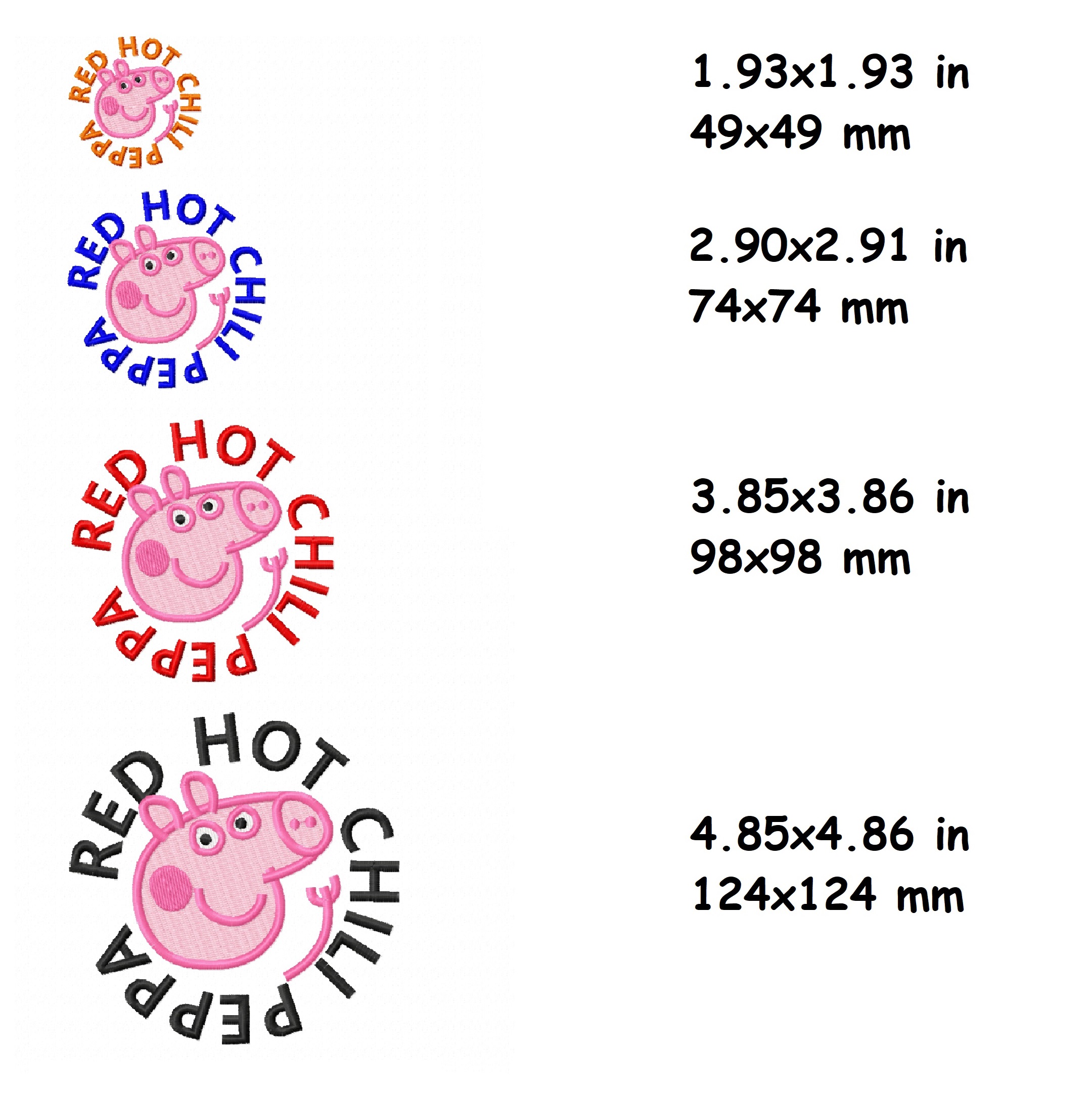 Peppa RHCP Embroidery Design, rock music Red Hot Chili Peppe - Inspire  Uplift