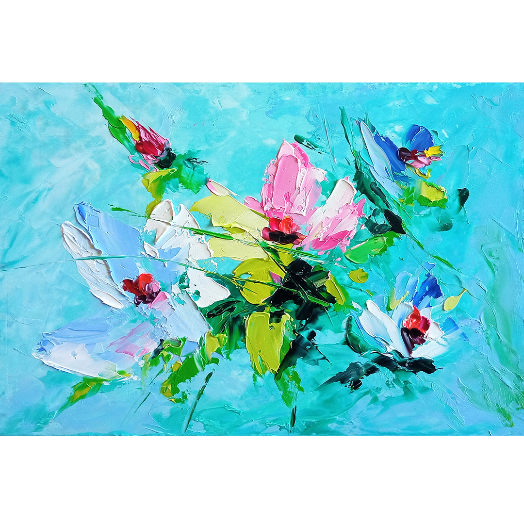 Impasto Oil Painting Flower Painting Abstract Floral Art Ori - Inspire ...
