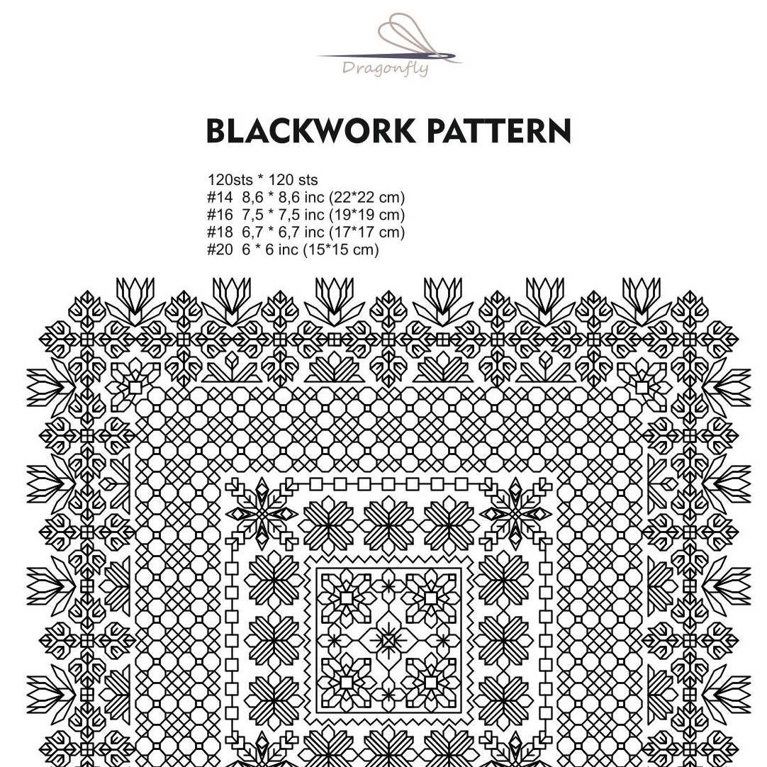BLACKWORK pattern - Cross Stitch Pattern - Embroidery Sample - Inspire ...