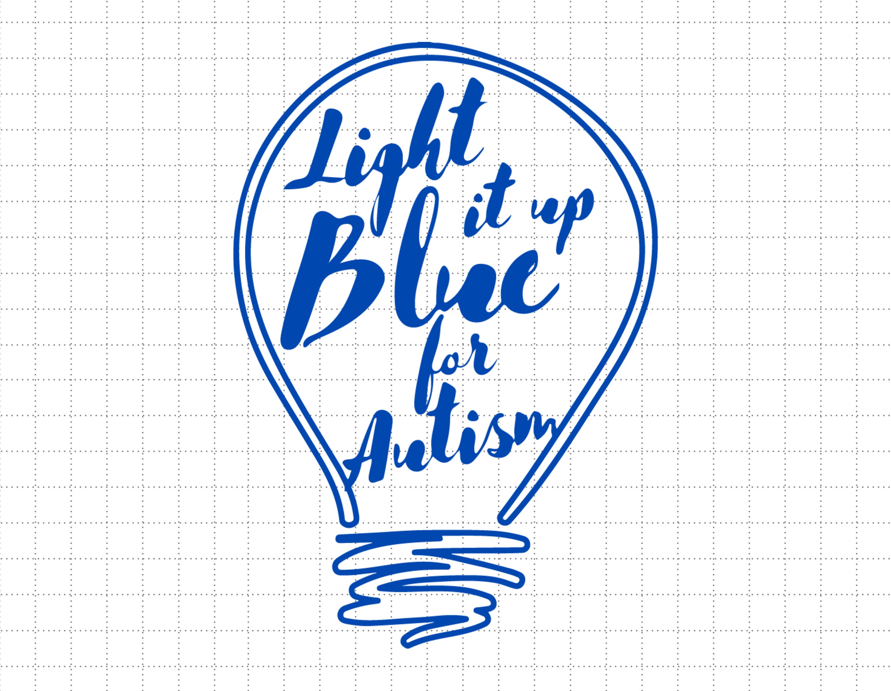 Light It Up Blue For Autism Svg, Autism Light Bulb Svg, 46 | Inspire Uplift