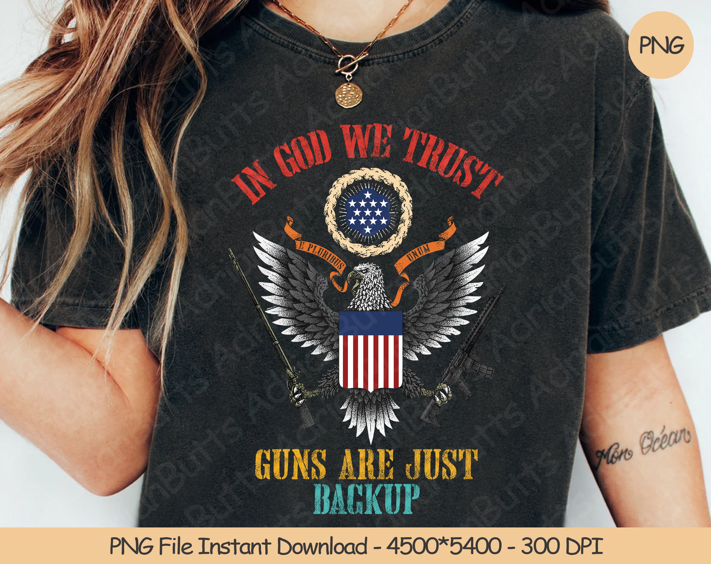 In God We Trust the Guns Are Just Backup Sticker Car Truck Laptop Decal