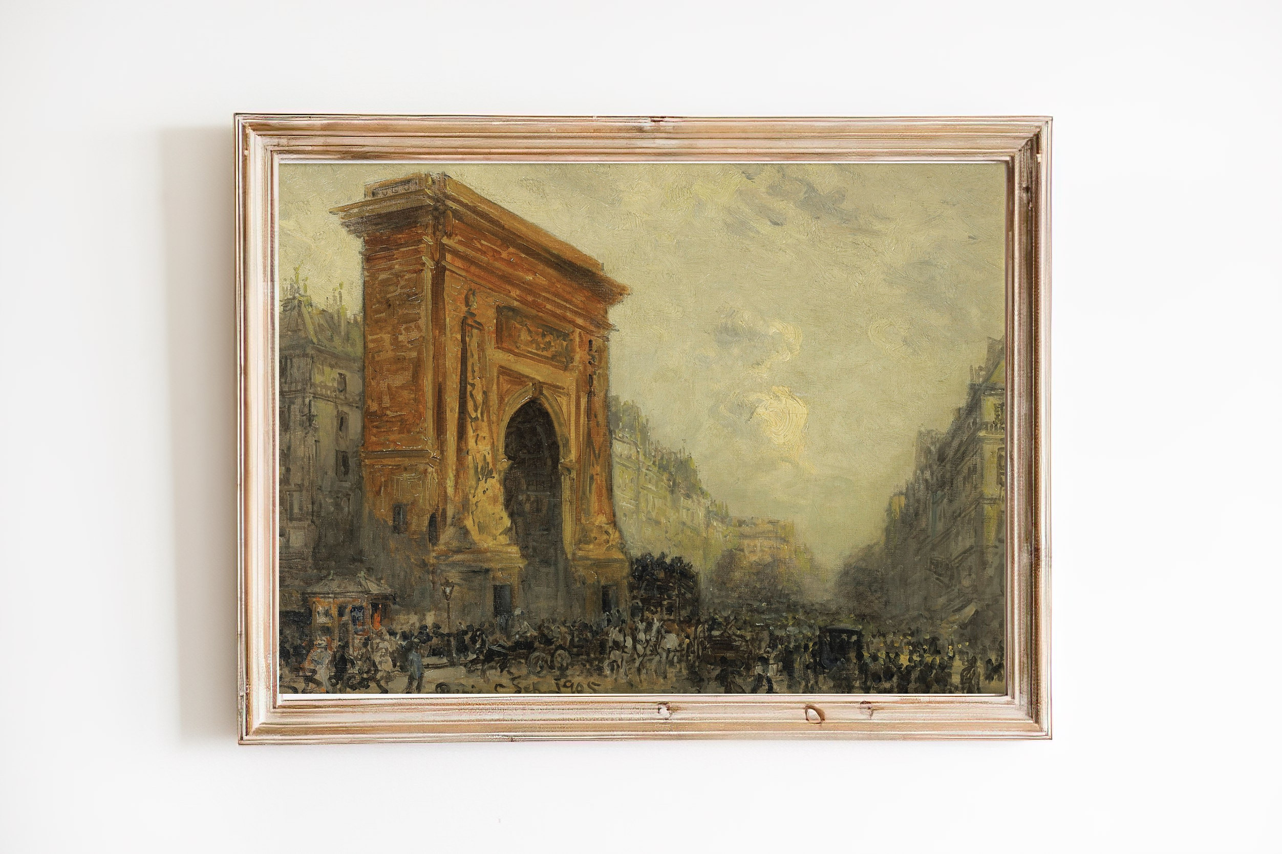 CANVAS ART PRINT | Vintage Paris Oil Painting | The Porte Sa - Inspire ...