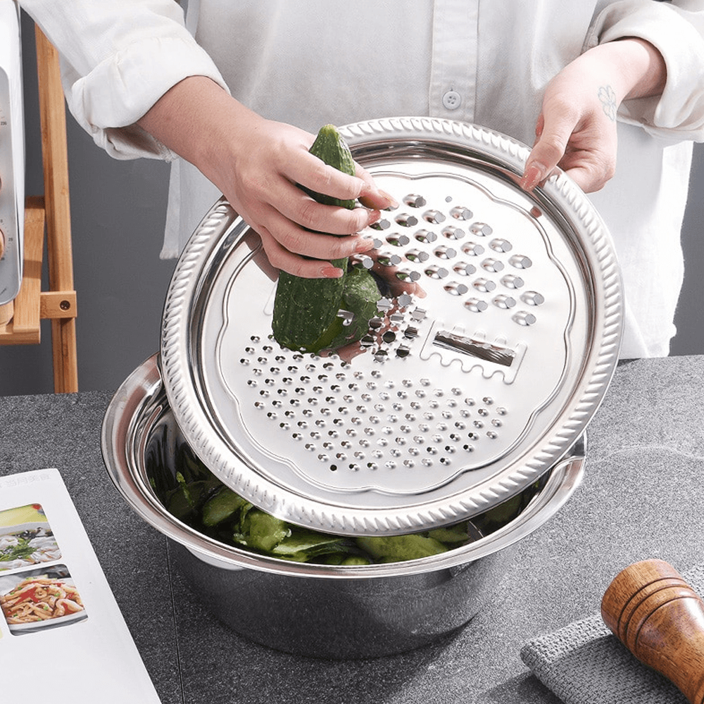 Multifunctional Stainless-Steel Basin With Grater