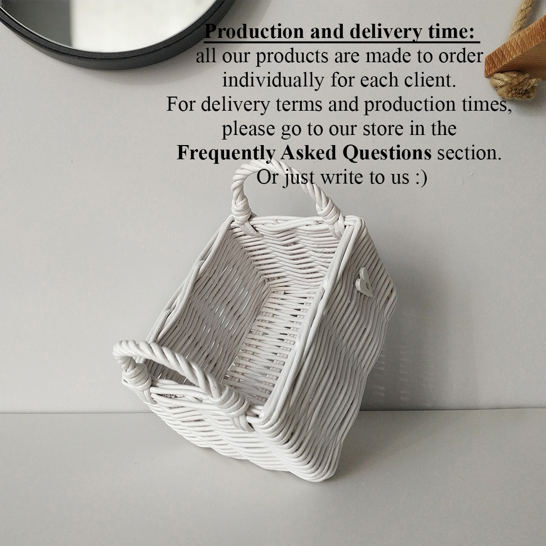 Hand towel basket. Black storage basket. Small wicker hamper Inspire