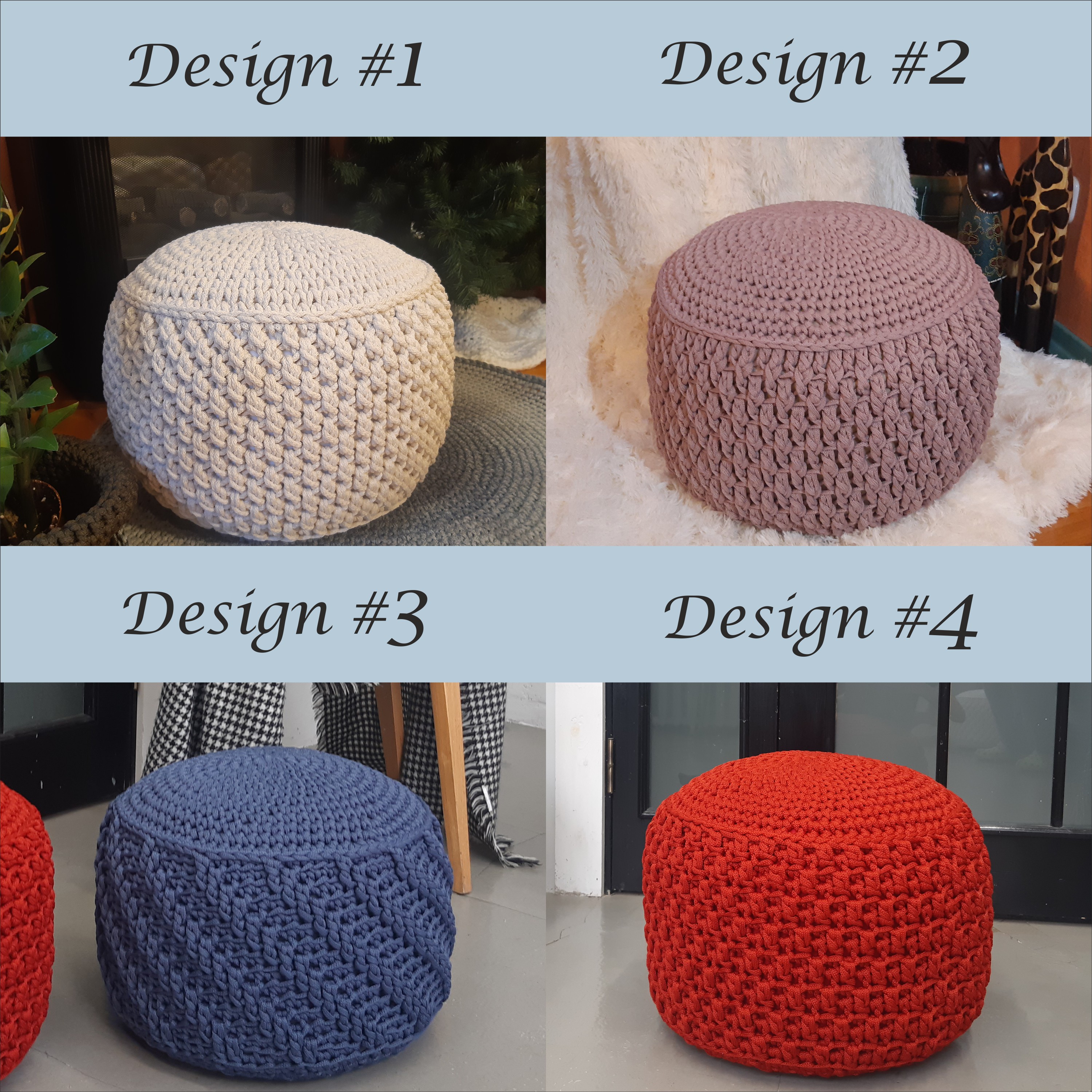 Modern round pouf ottoman Stuffed living room poufs Filled p Inspire