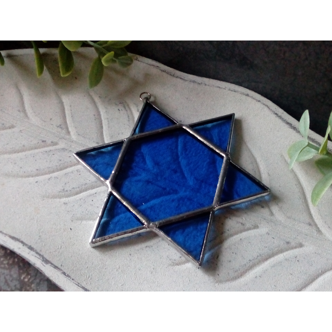 Star of david. Blue snowflake suncatcher. new year tree toy. - Inspire ...