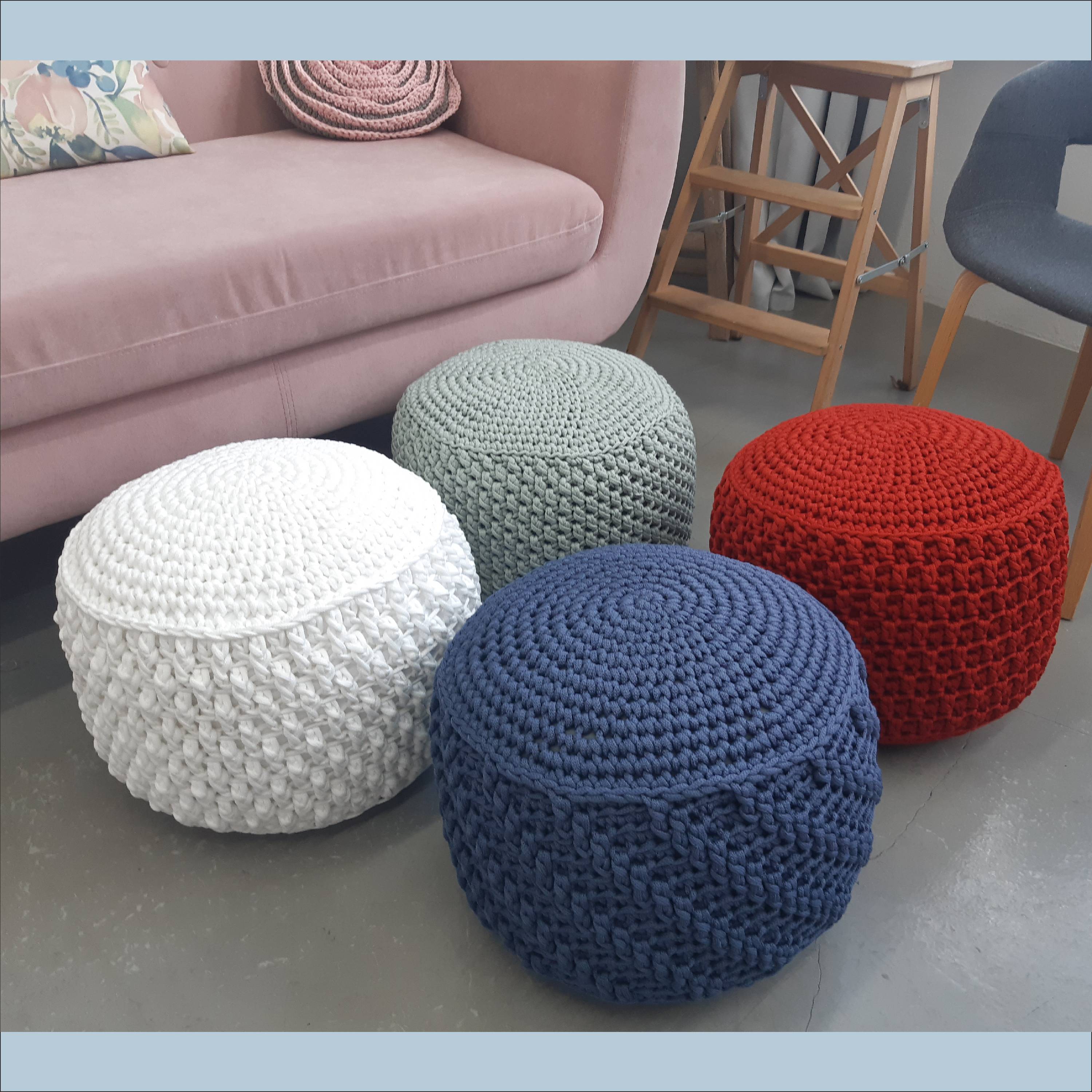 Modern round pouf ottoman Stuffed living room poufs Filled p Inspire