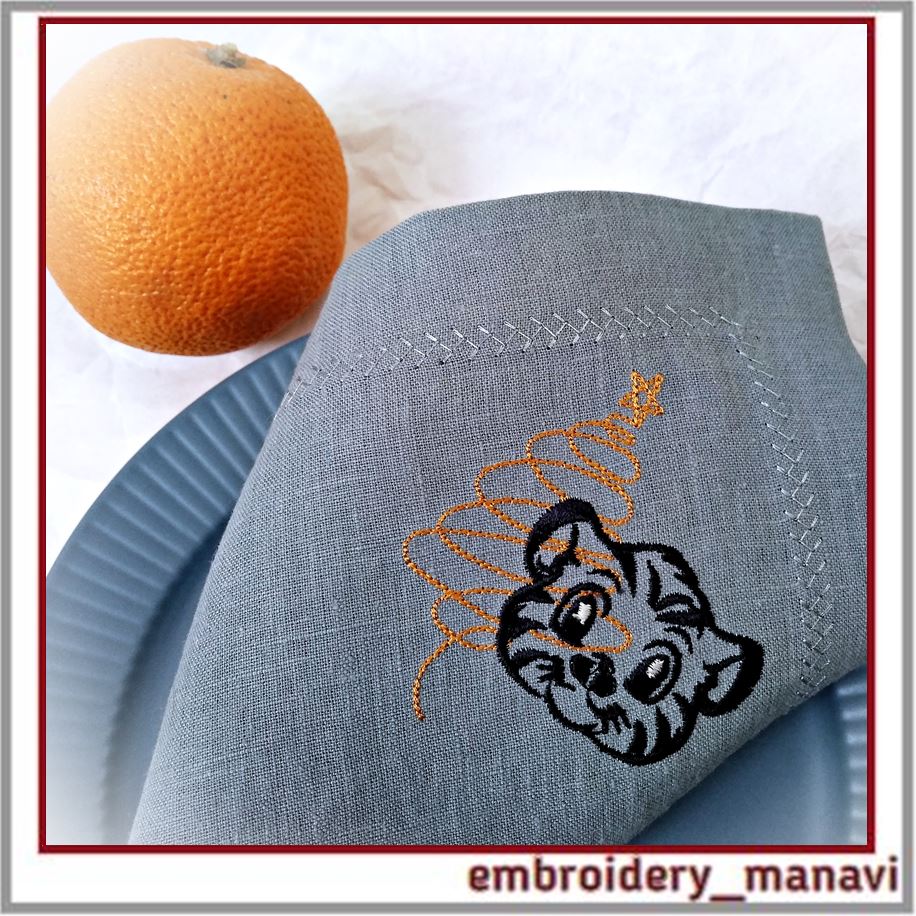 Tiger cub and tree. Digital Machine Embroidery Design. | Inspire Uplift