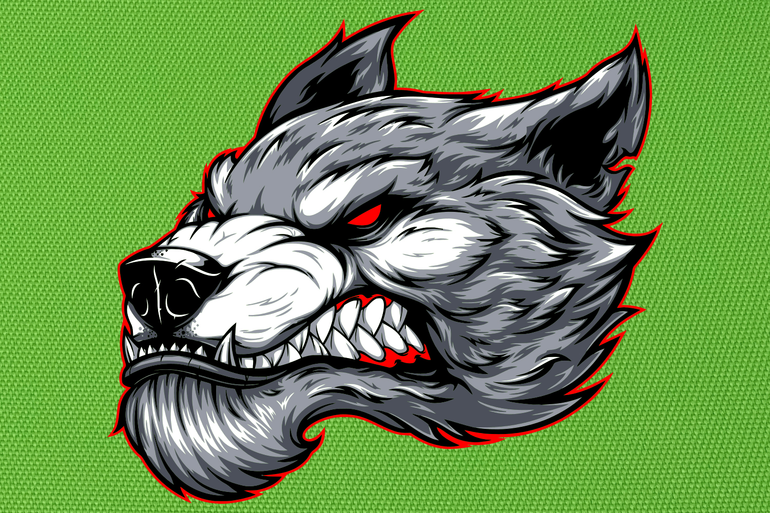 Ferocious Wolf Head, Wild Animal, Angry Wolf, Car Sticker Wa Inspire