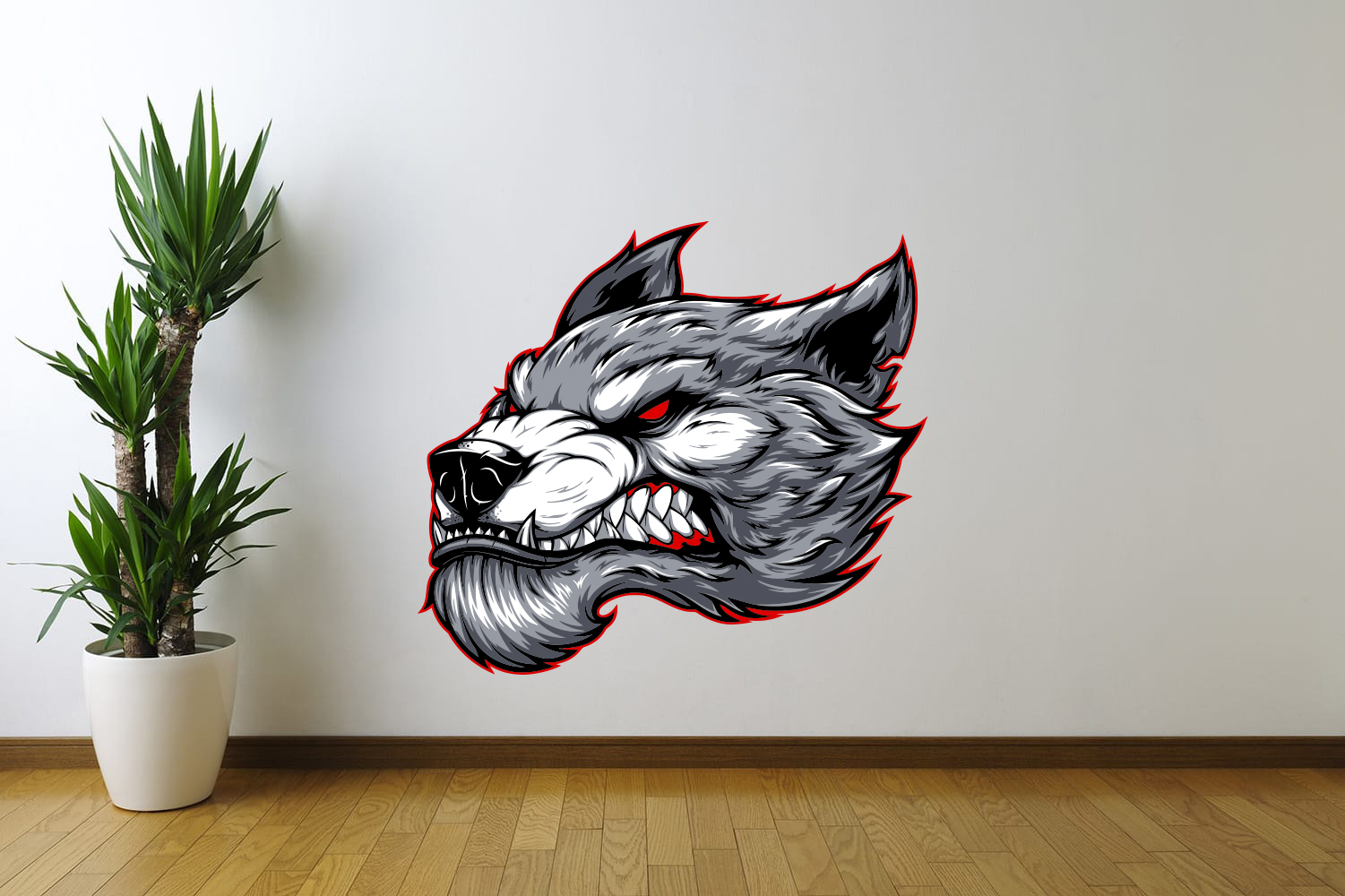Ferocious Wolf Head, Wild Animal, Angry Wolf, Car Sticker Wa Inspire