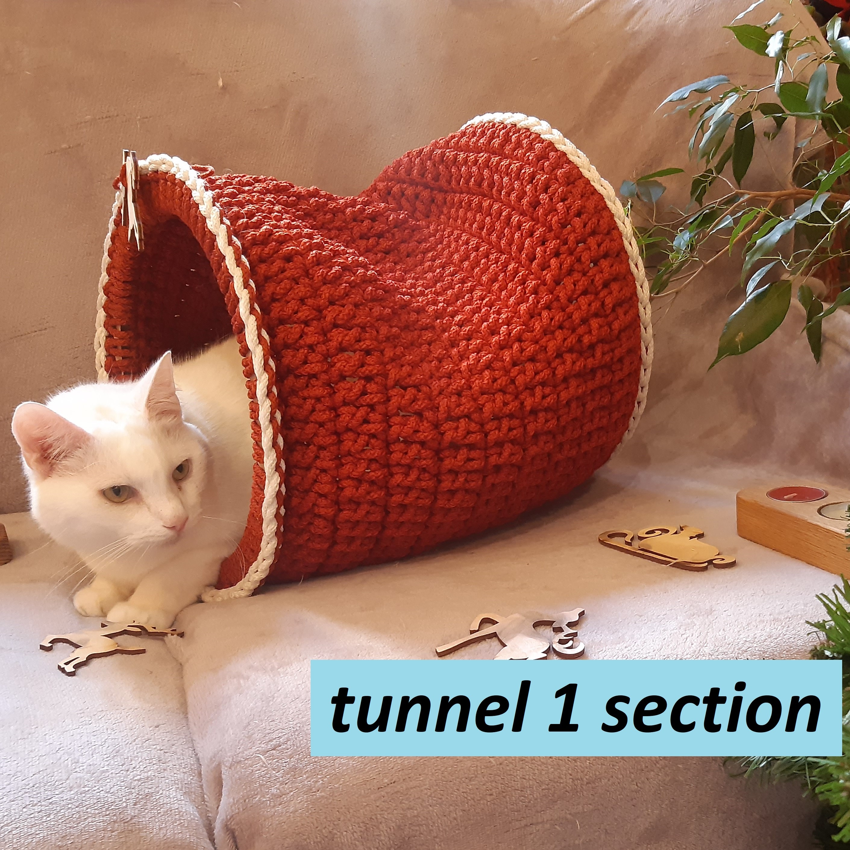 Crochet pet tunnel Modern crochet cat furniture Cat house Ca Inspire