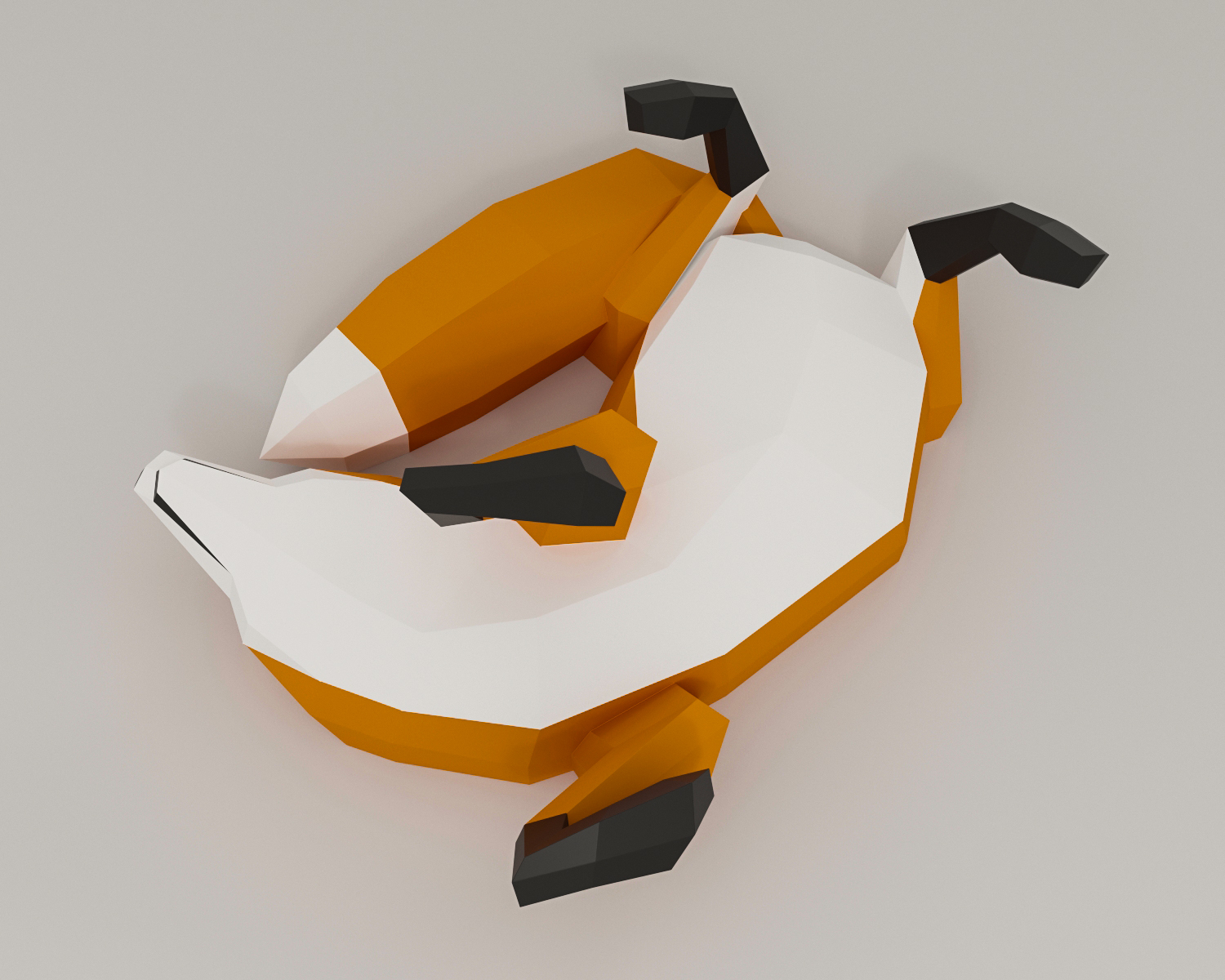 Papercraft lying Fox, paper craft fox sculpture, InArtCraft - Inspire ...