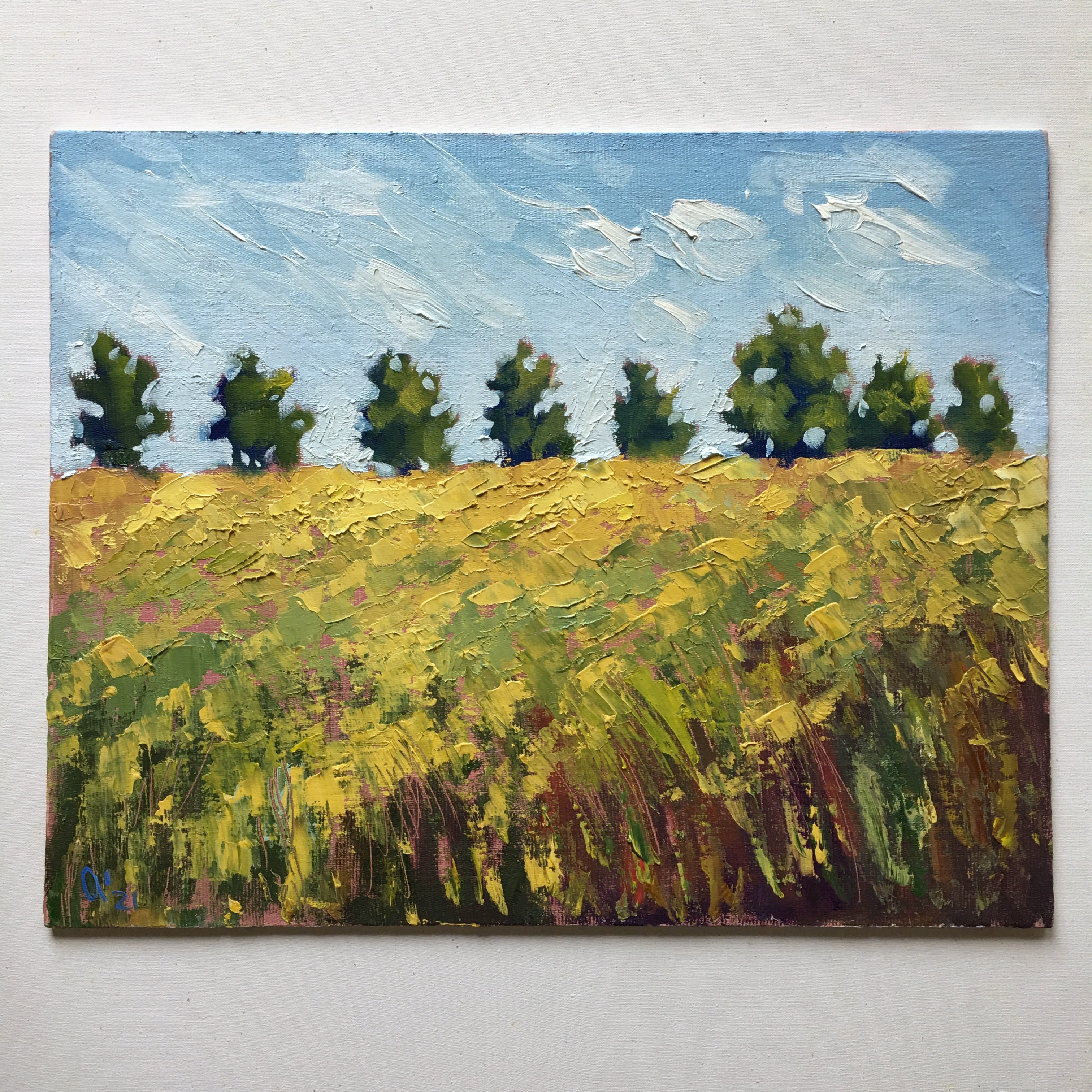 Field Painting Original Impasto Landscape Oil Painting Abstr | Inspire ...