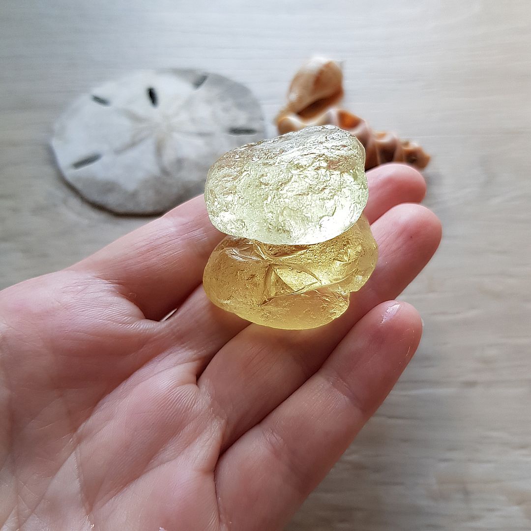 Crackle yellow sea glass Authentic sea glass Inspire Uplift