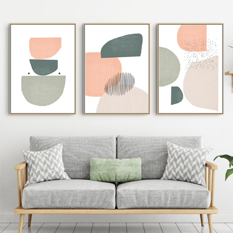 Gallery Detail: Geometric Wall Art Set Of 3 Prints Abstract Shapes Downlo
