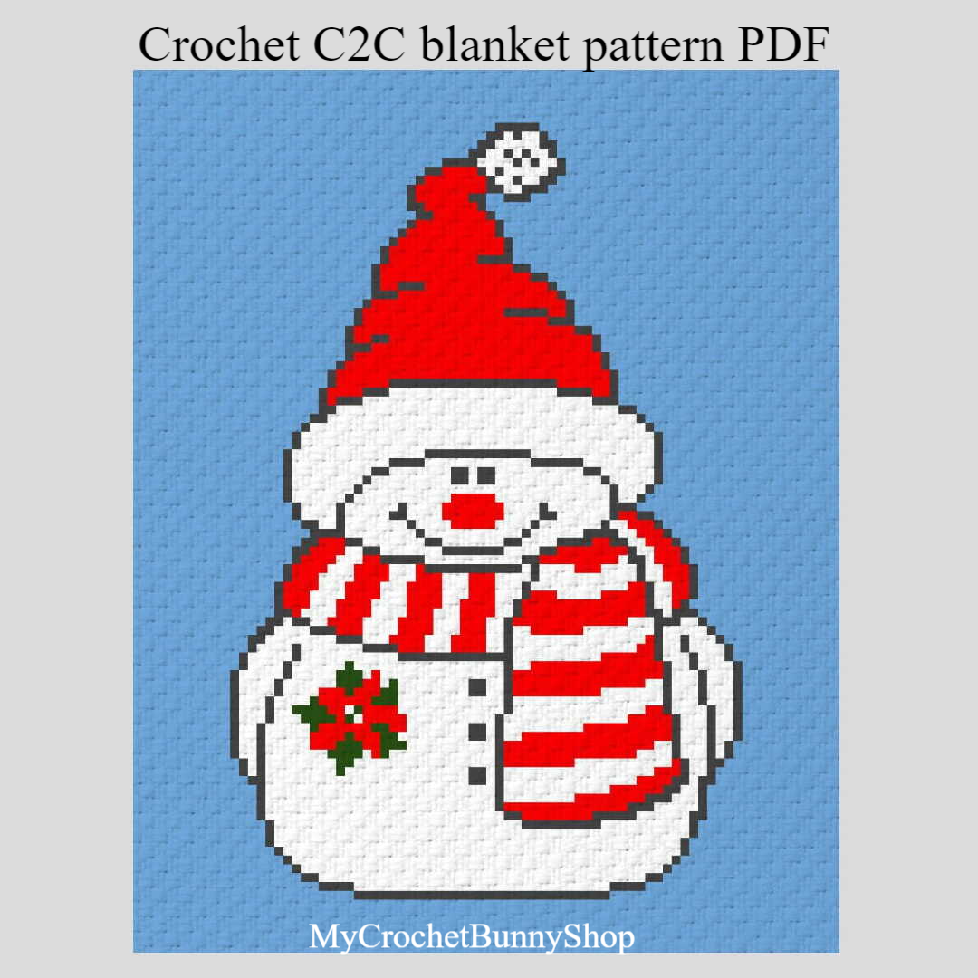 Crochet C2C Snowman Blanket Pattern PDF Instant Download Inspire Uplift crochet-c2c-snowman-blanket-pattern-pdf-instant-download-inspire-uplift