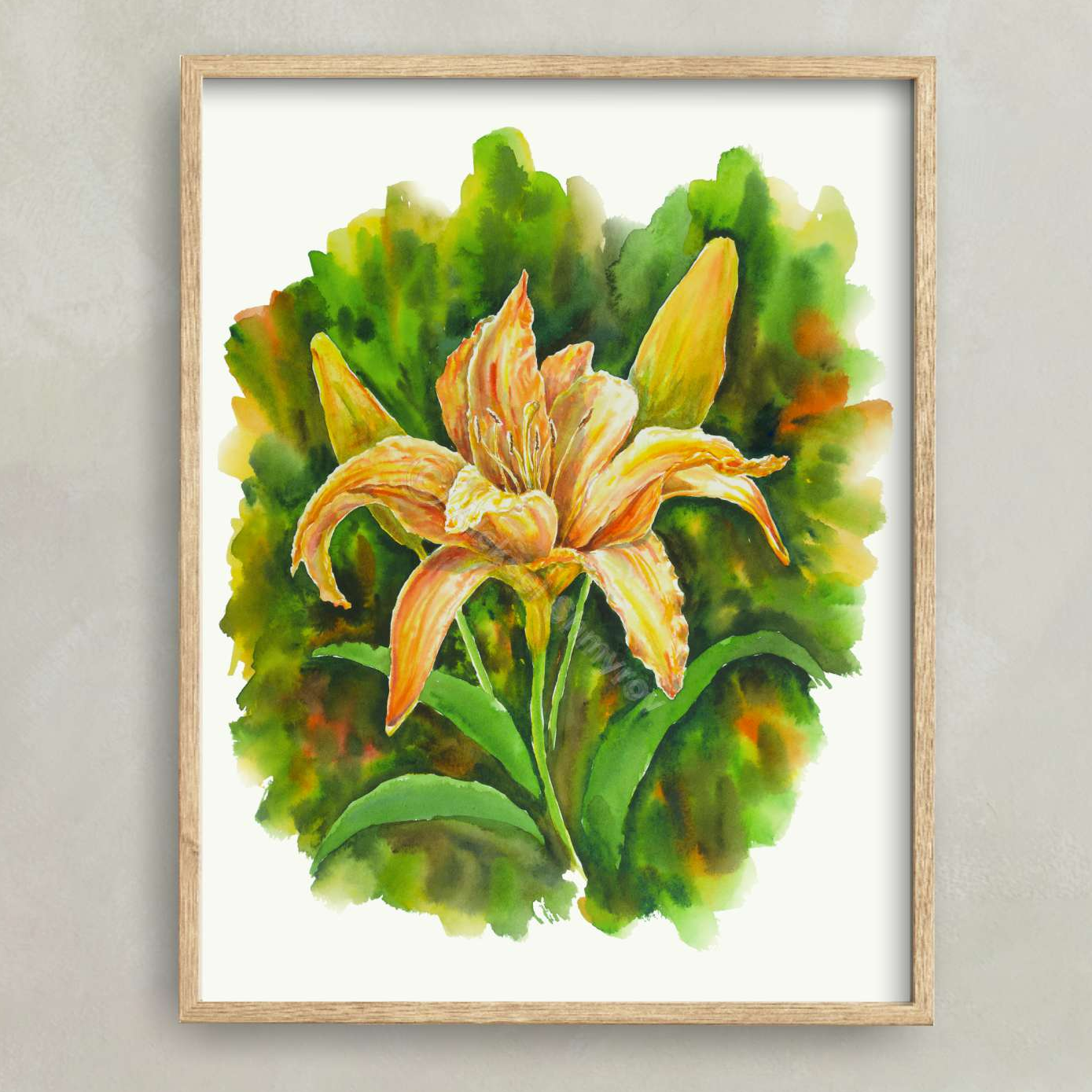 Orange Lily Flower Art Print, Flower Wall Decor, Floral Art, Inspire