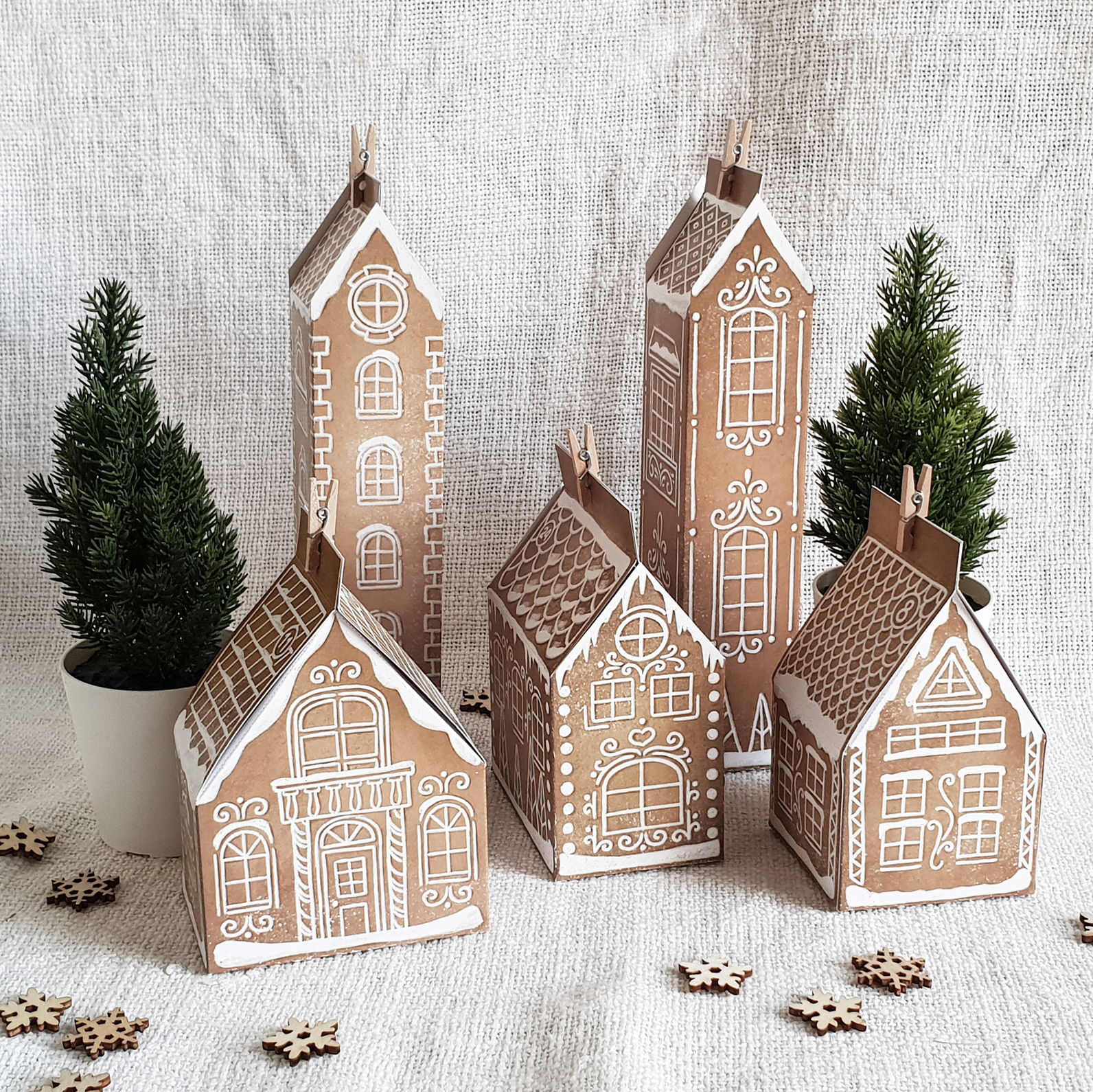 Christmas Advent Calendar Gingerbread Village DIY Houses - Inspire Uplift
