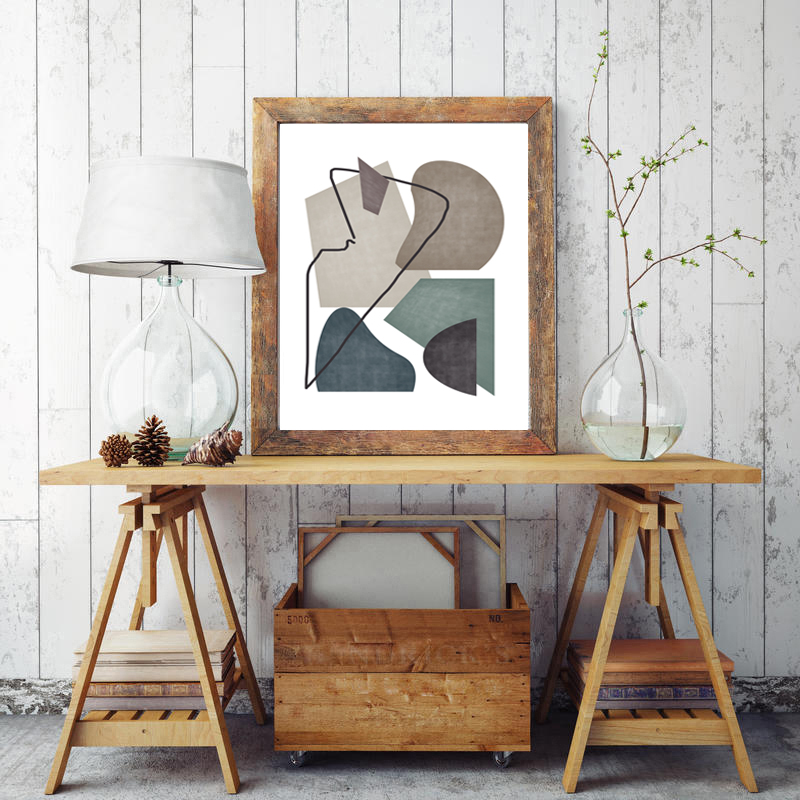 Abstract Triptych Navy Gray Wall Art Grey Abstract Art Moder Inspire