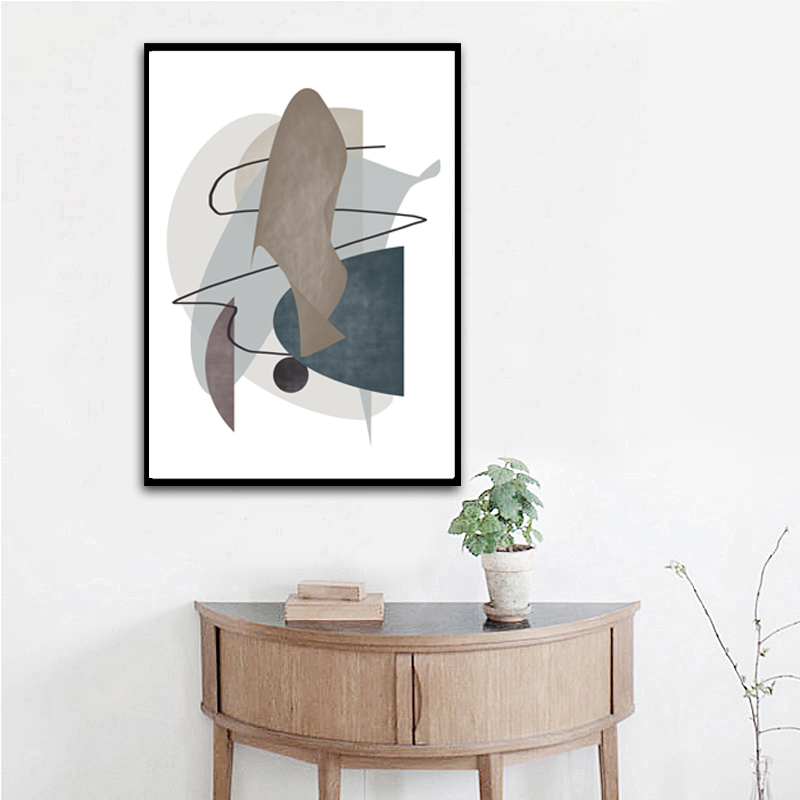 Abstract Triptych Navy Gray Wall Art Grey Abstract Art Moder Inspire