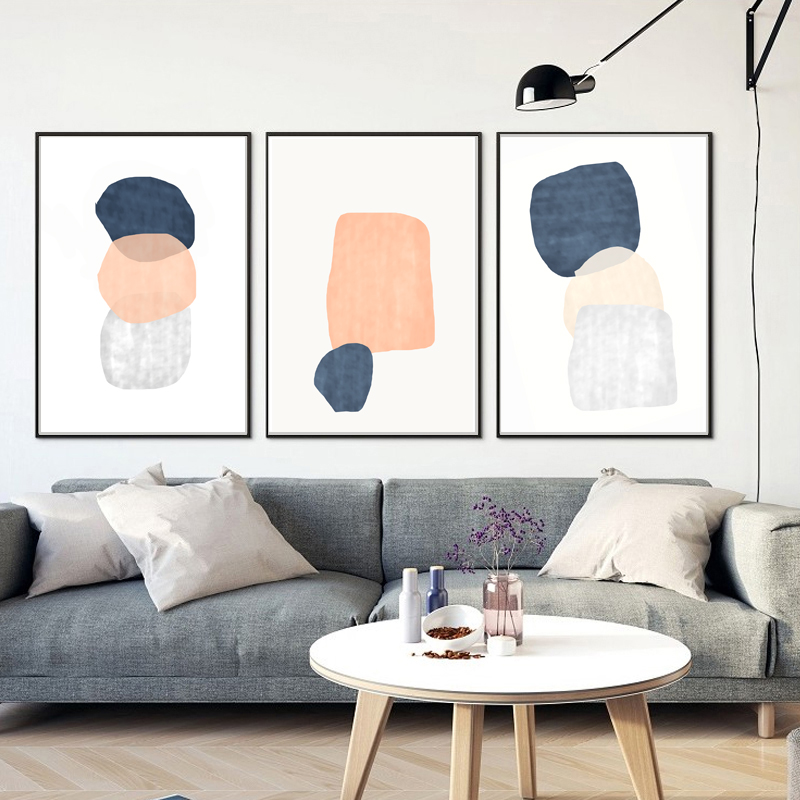 Minimalist Art Geometric Print Three Wall Art Abstract Set o - Inspire ...