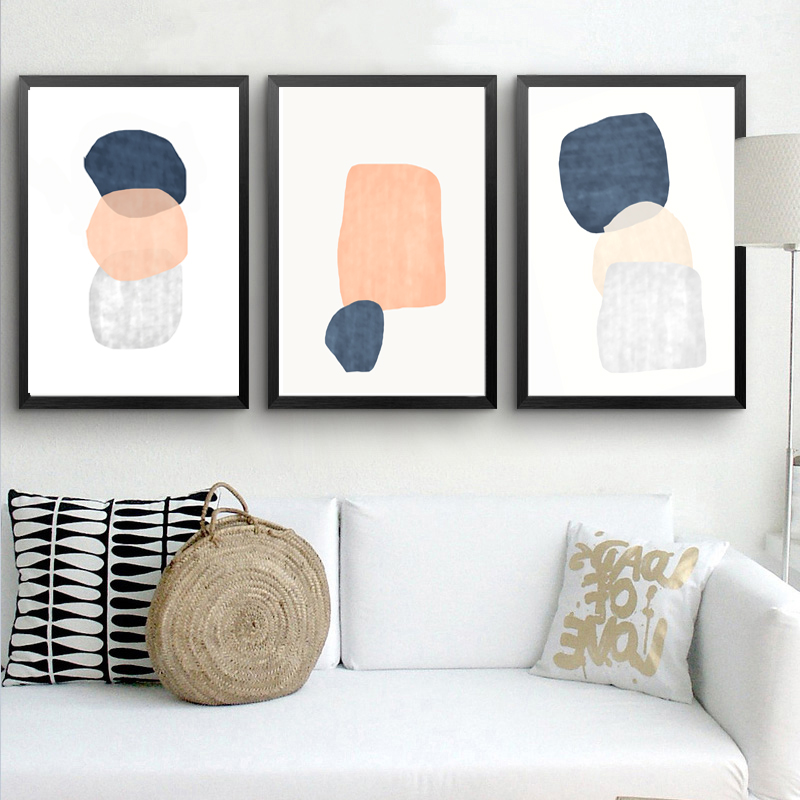 Minimalist Art Geometric Print Three Wall Art Abstract Set o - Inspire ...
