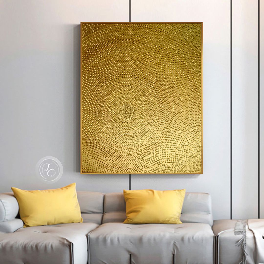 Gold Abstract Wall Art Glittery Golden Painting Textured art Inspire