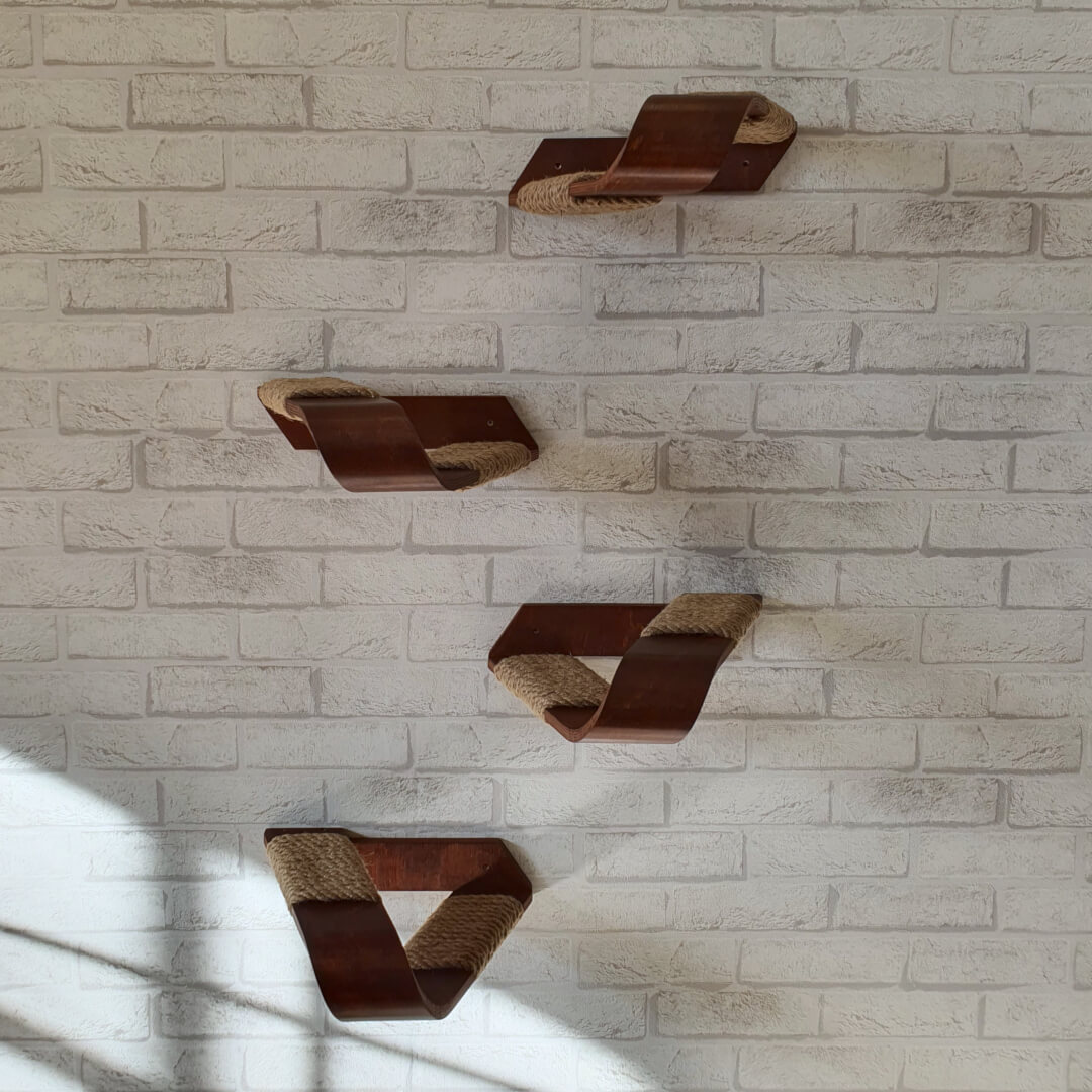 Cat steps. Wall cat steps. Modern cat steps. Curved cat step Inspire