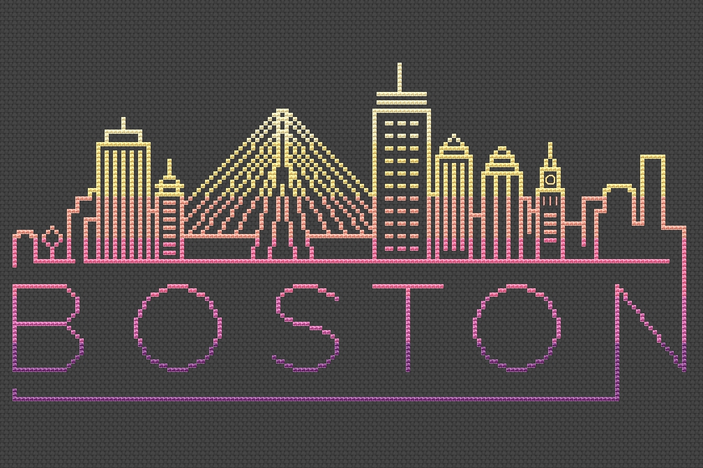 Boston cross stitch pattern Modern cross stitch Massachusett Inspire