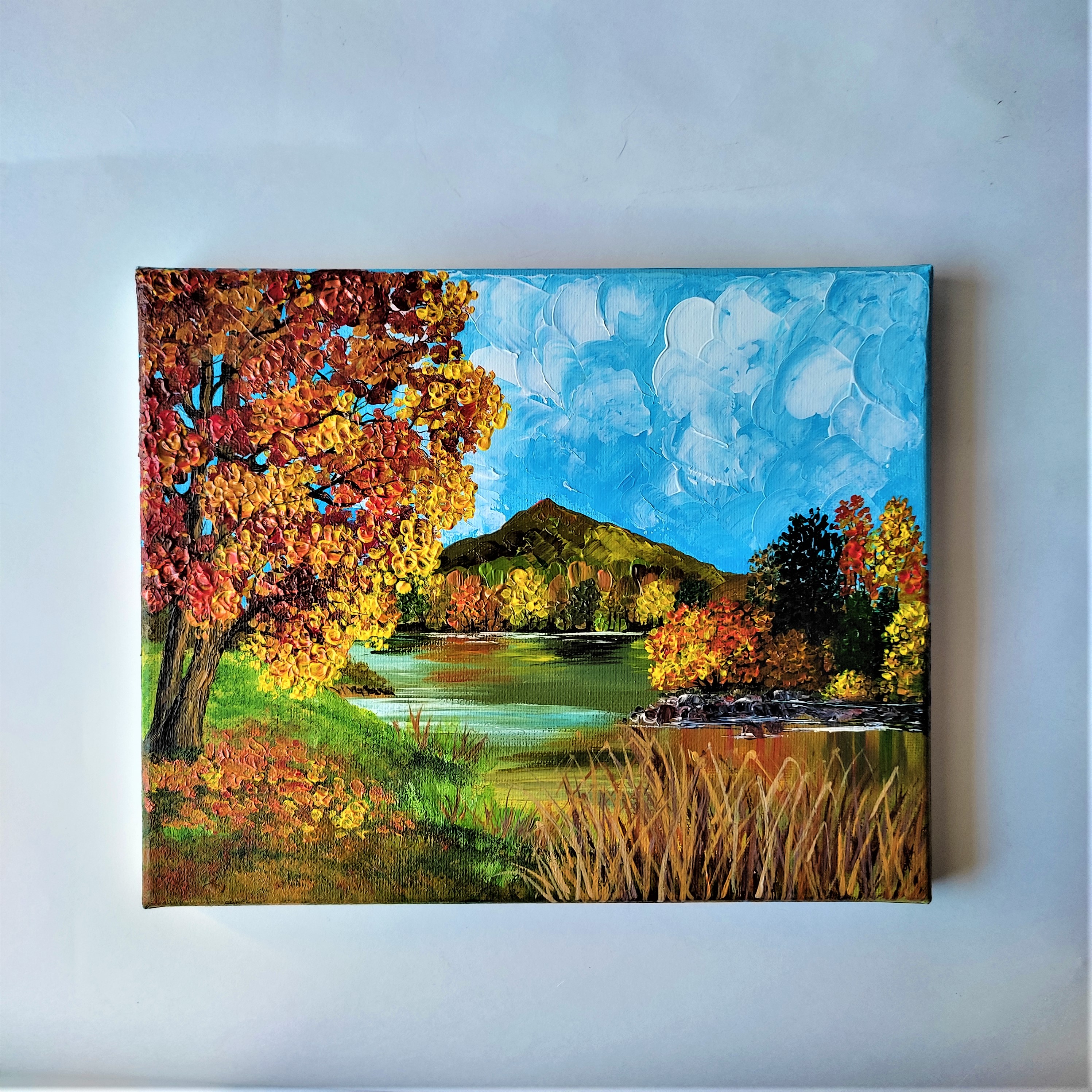 View of Autumn Landscape Original Painting Nature impasto Painting o - Inspire ...