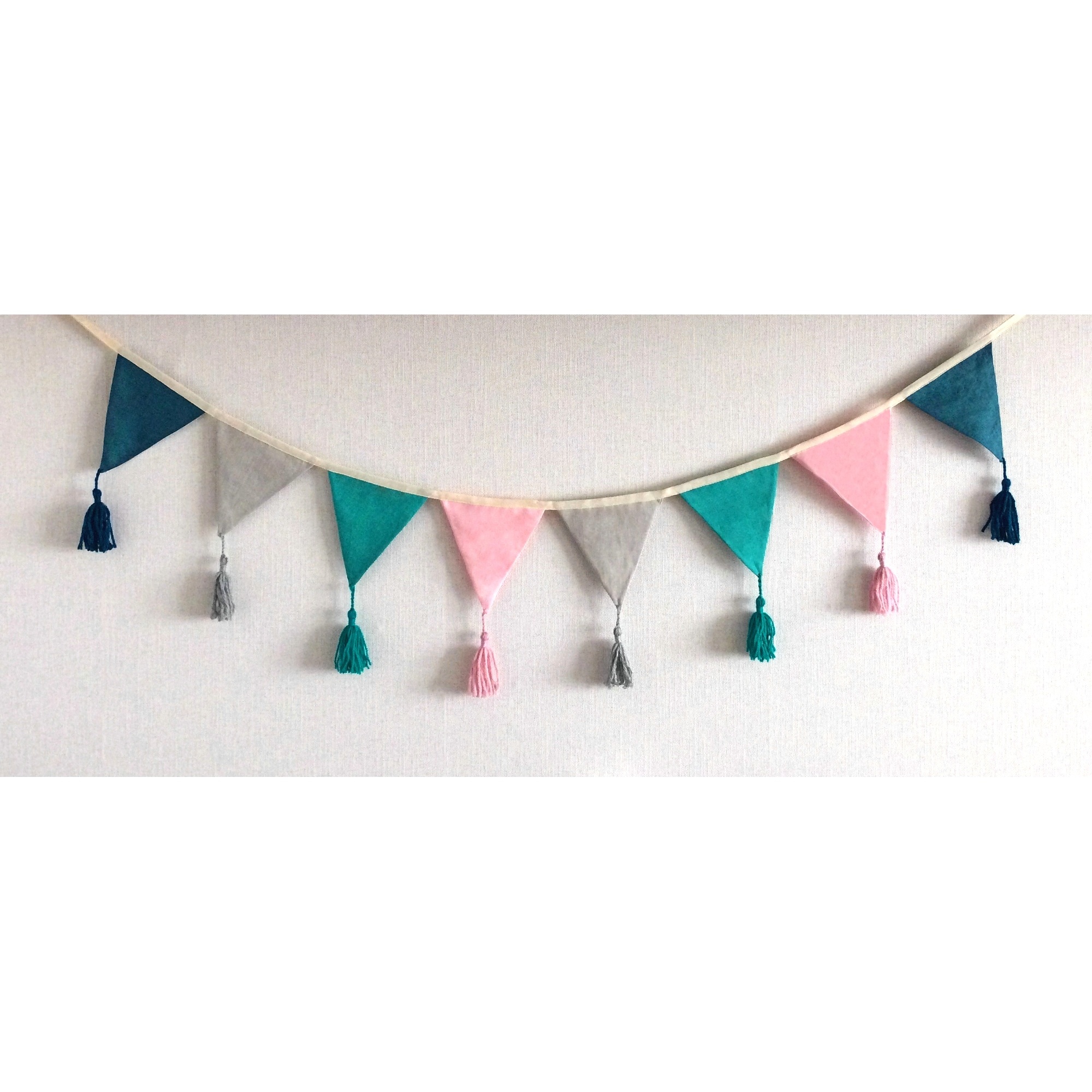 Colorful Fabric Flag Banner, Linen Birthday Banner - Inspire Uplift