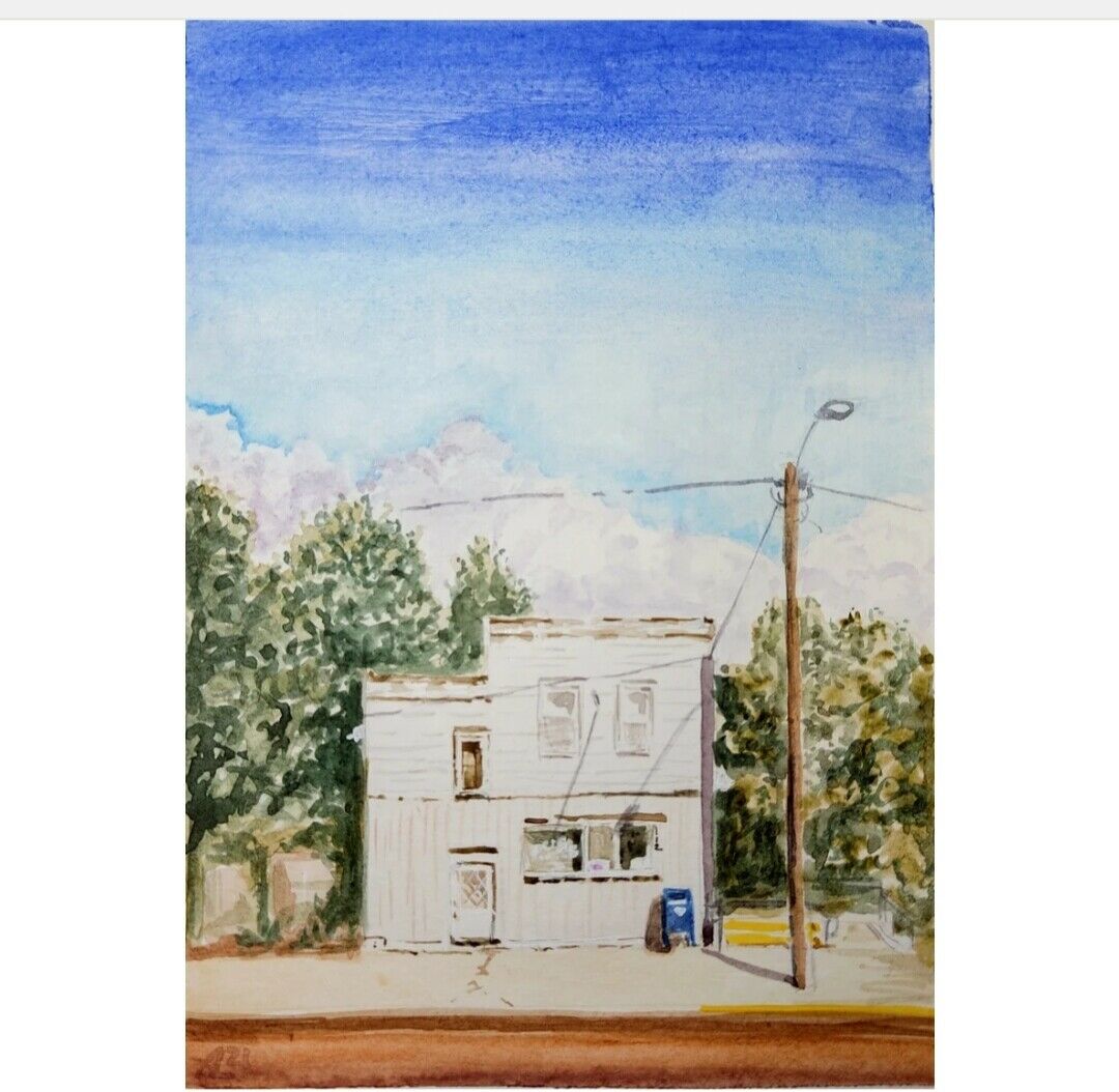 Original painting post office art Meriden Iowa post office a Inspire