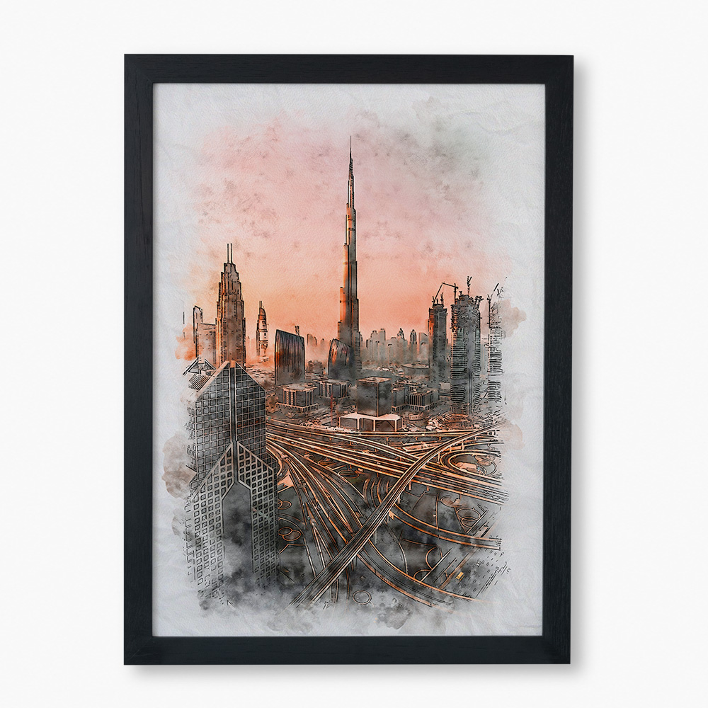 Digital Dubai Watercolor Printable Burj Khalifa Wall Decor Inspire Digital Dubai Watercolor Printable Burj Khalifa Wall Decor Inspire