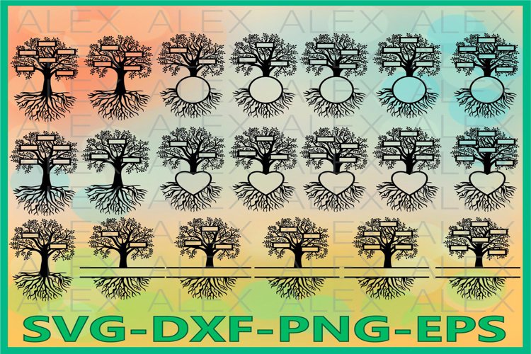 Family Tree Split SVG, Tree SVG, Tree Monogram Svg | Inspire Uplift