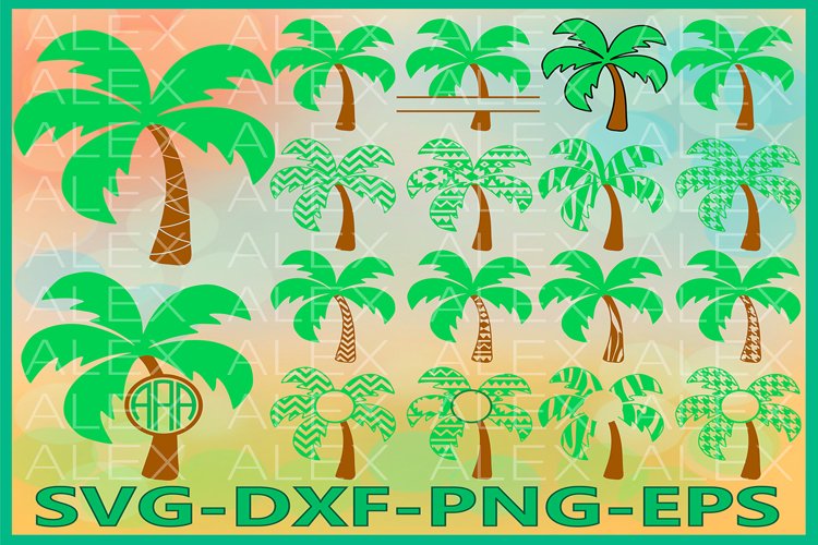 Palm svg, Palm Monogram SVG, Split Frame Palm - Inspire Uplift