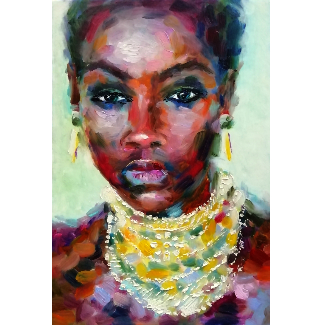 Black Woman Painting Portrait Original Art African American | Inspire ...