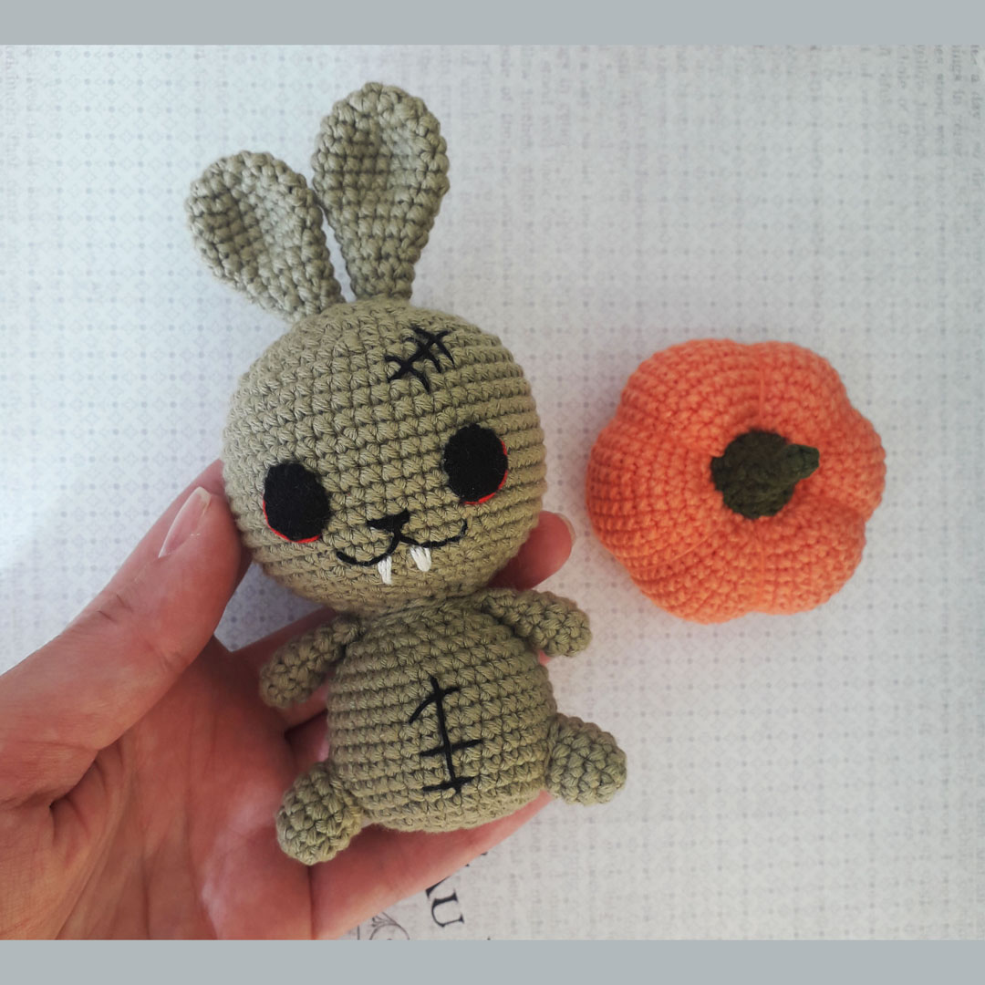 handmade zombie bunny, Halloween toy, Halloween decor, creep Inspire Uplift