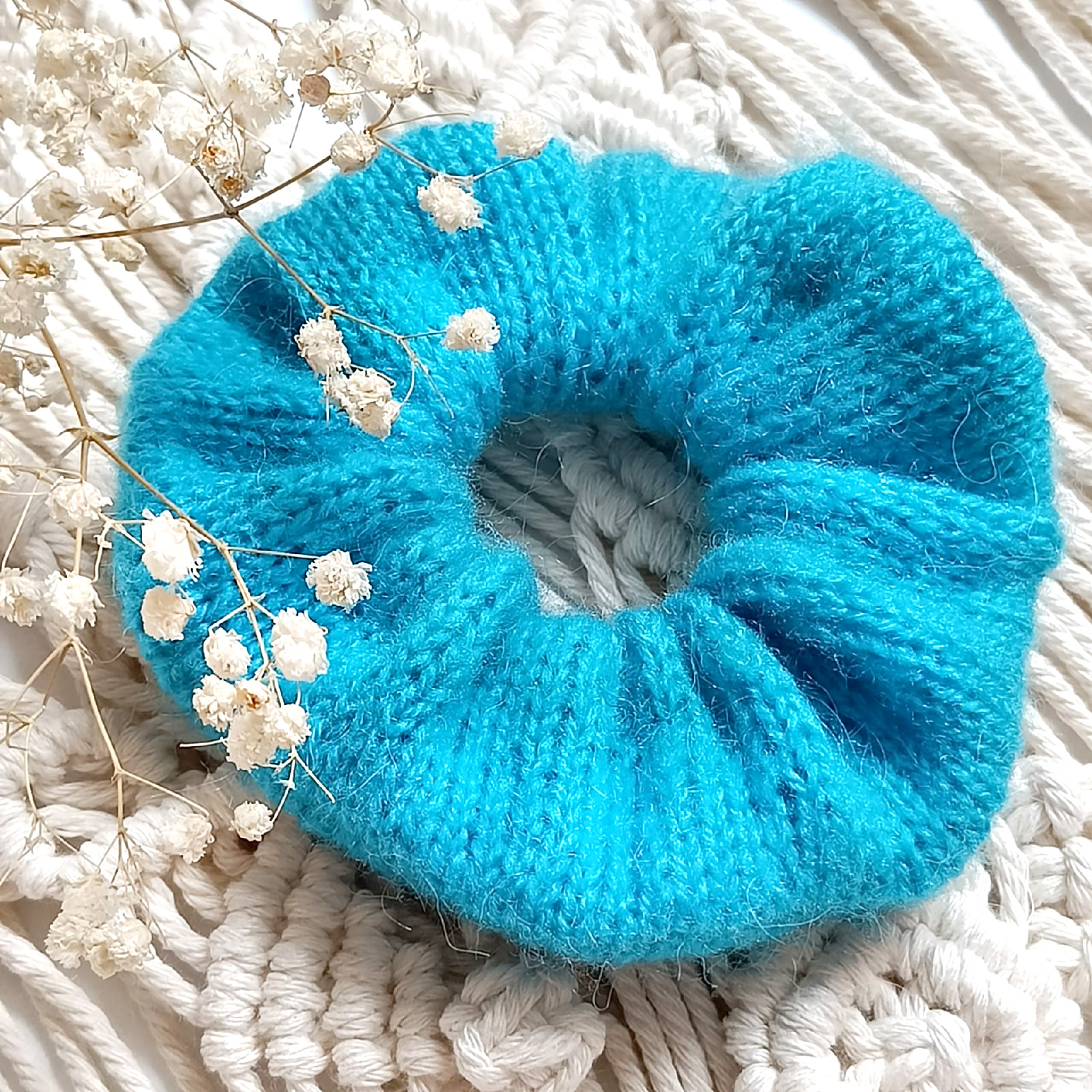 Blue moheir Knit Scrunchies for women Large Size hair accessories women Scrunchies women hair accessories