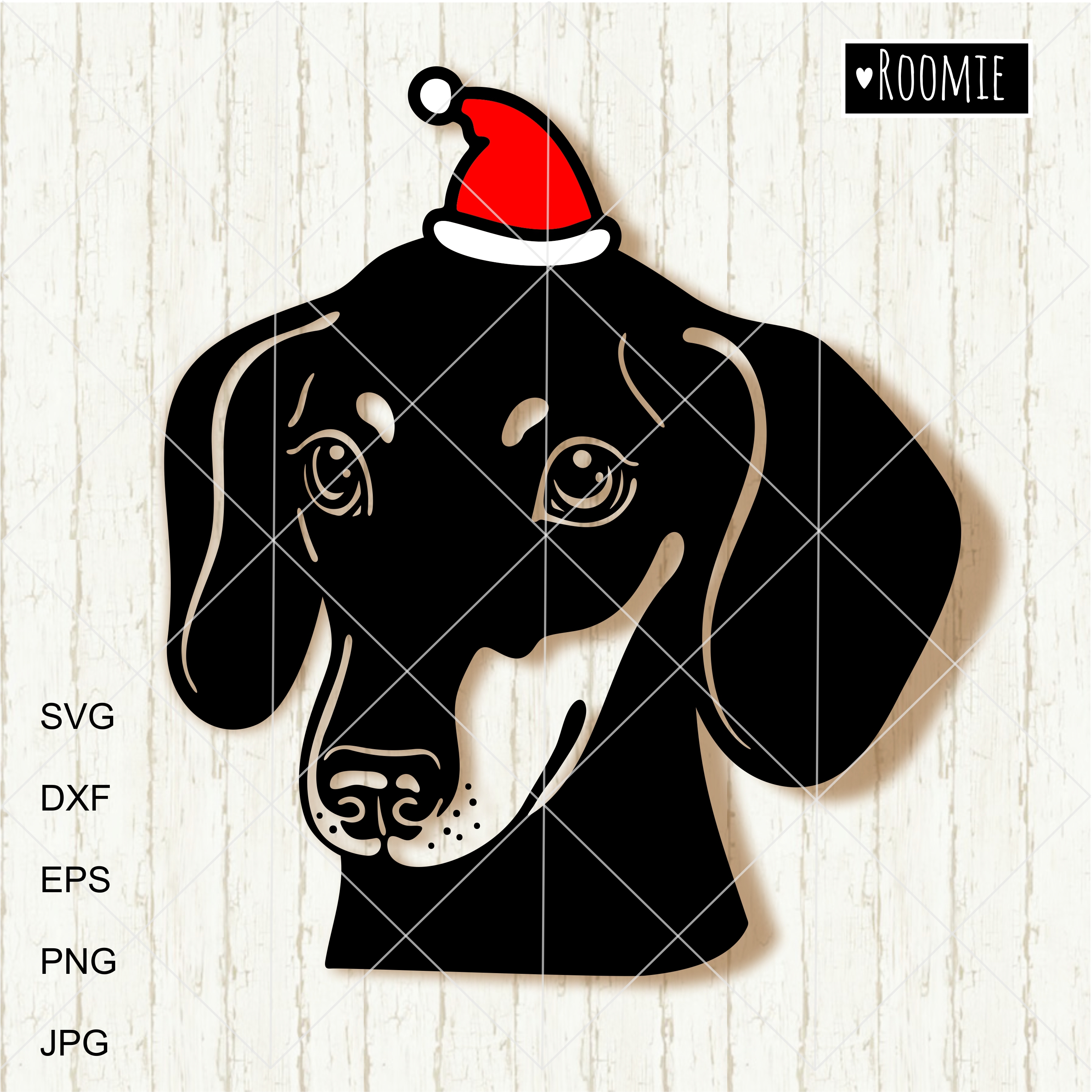 Christmas Dachshund in Santa hat svg file, Dachshund svg | Inspire Uplift