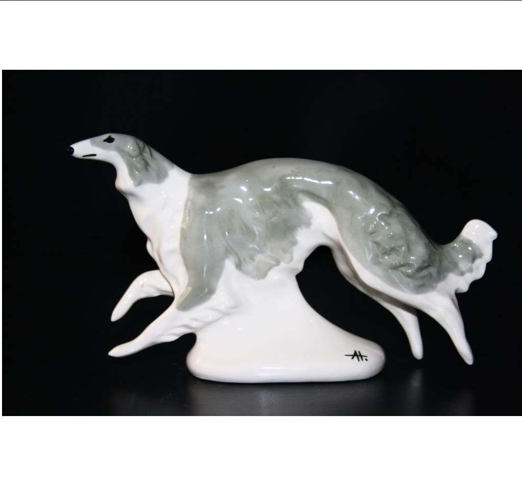 figurine Russian borzoi ceramics handmade, statuette - Inspire Uplift